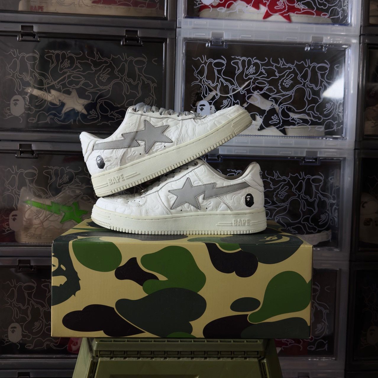 Bape A Bathing Ape Bapesta #3 Line Camo White 2023 Size US 8.5 / EU 41-42 - 2 Thumbnail