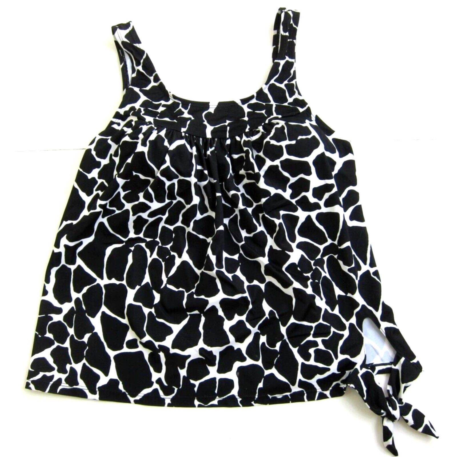 Vintage Swim 365 Black White Abstract Zebra Built In Bra Tankini Swim Top Women 14 Size XL / US 12-14 / IT 48-50 - 2 Thumbnail