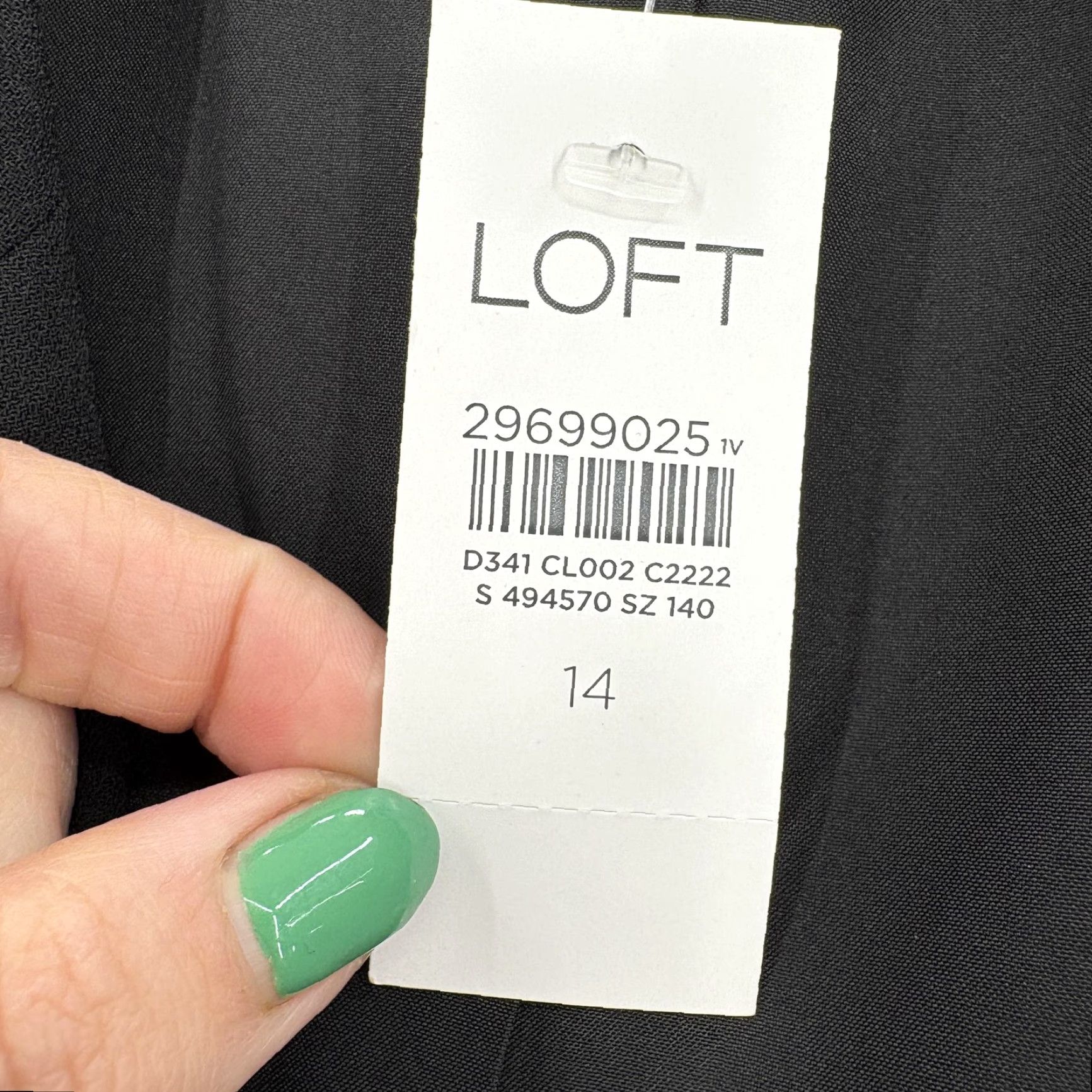 Loft LOFT Blazer 14 Black Crepe 3/4 Sleeve Open Front Work Jacket Womens NWT Size XL / US 12-14 / IT 48-50 - 5 Thumbnail