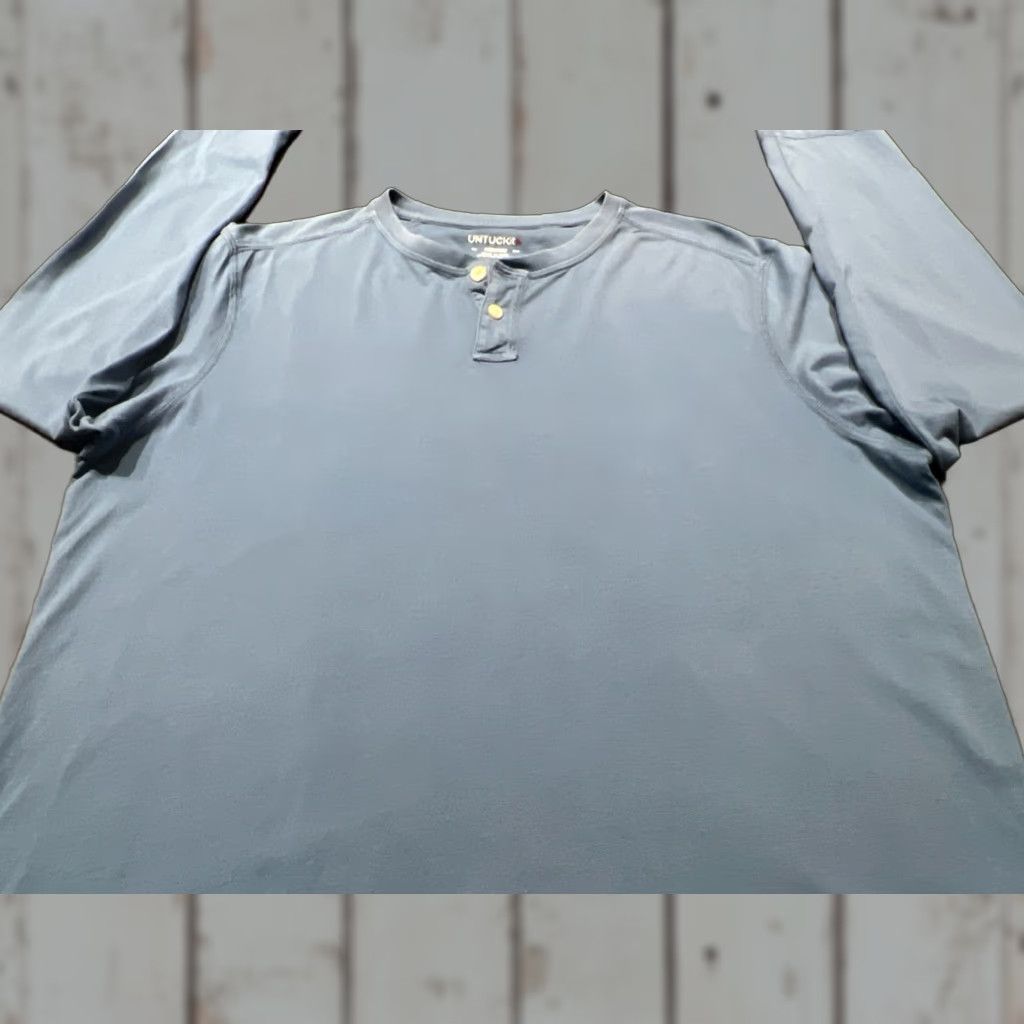 UNTUCKit UNTUCKit Mens Shirt M Blue Henley Long Sleeve Outdoor Button Casual Regular Size US M / EU 48-50 / 2 - 1 Thumbnail