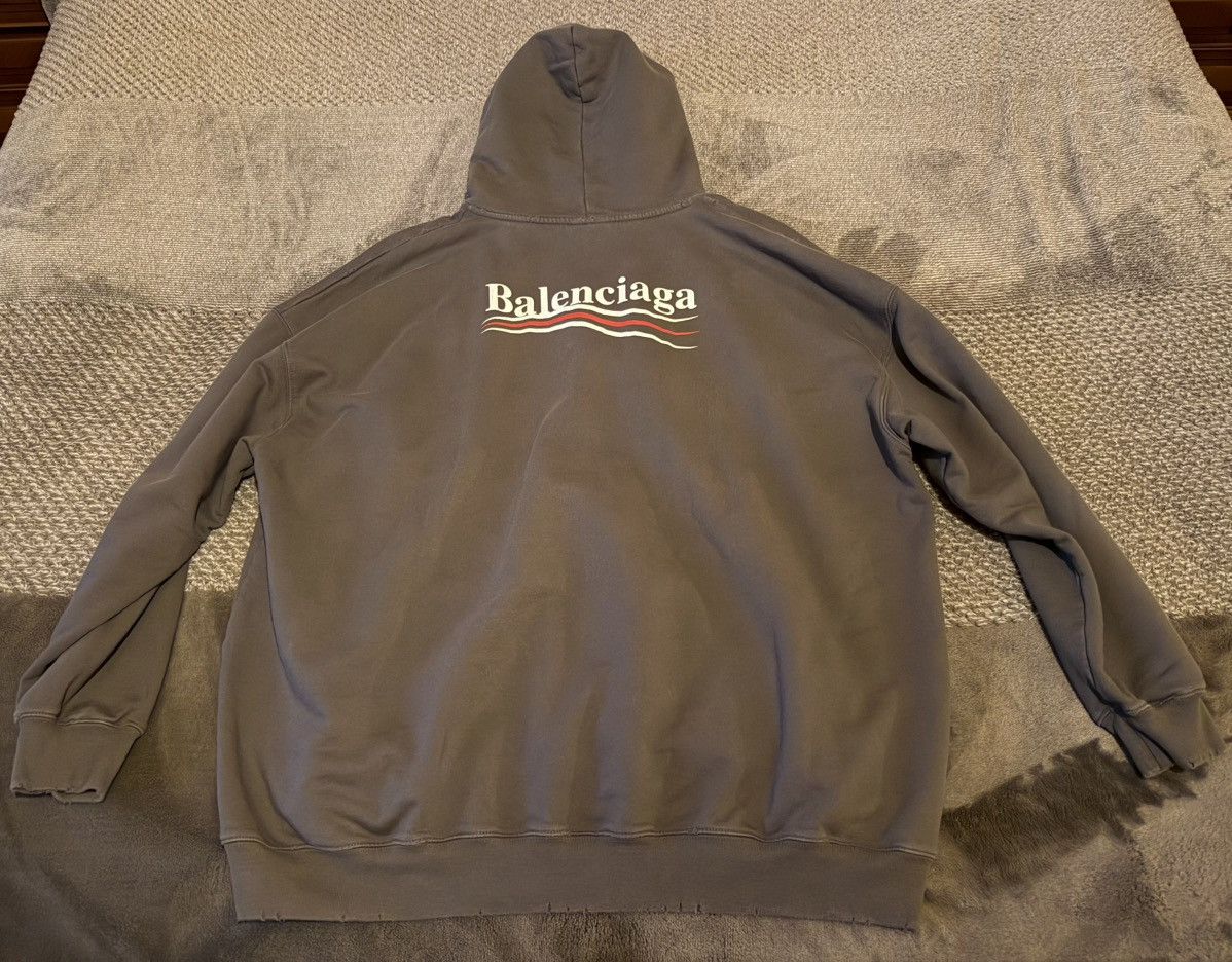 Balenciaga Balenciaga Political Campaign Distressed Oversize Hoodie Size US XS / EU 42 / 0 - 2 Thumbnail