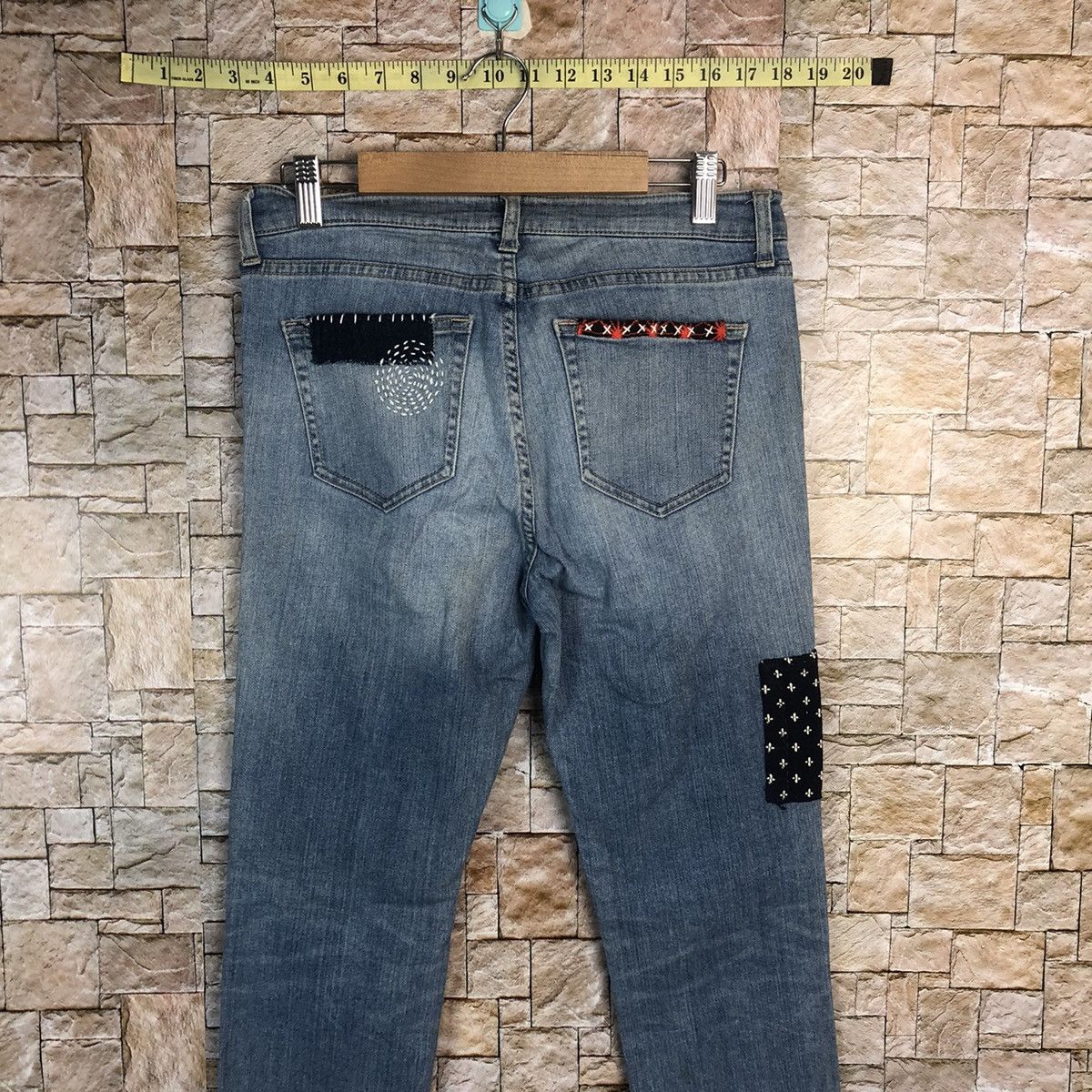 LOWRYS FARM Lowrys Farm sashiko patchwork Blue Denim Pants #A75 Size US 30 / EU 46 - 17 Thumbnail