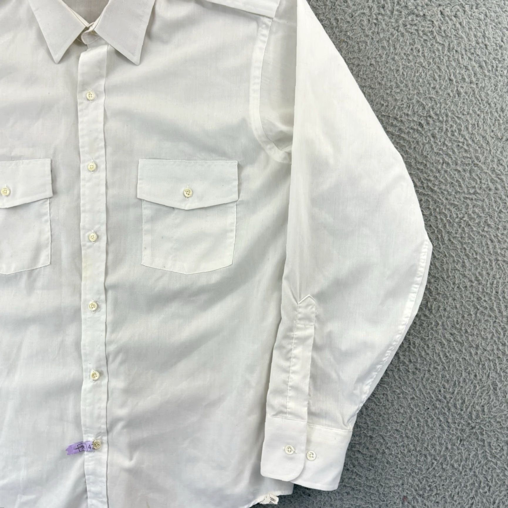 Arrow VINTAGE Arrow Shirt Mens Large White Long Sleeve 70s Career Casual Button Up USA Size US L / EU 52-54 / 3 - 5 Thumbnail