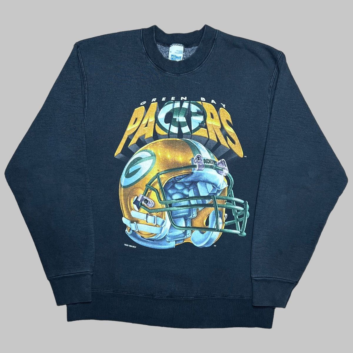 NFL × Salem Sportswear × Vintage Vtg 94 Green Bay Packers Helmet Salem Sportswear Sweatshirt Size US M / EU 48-50 / 2 - 1 Thumbnail