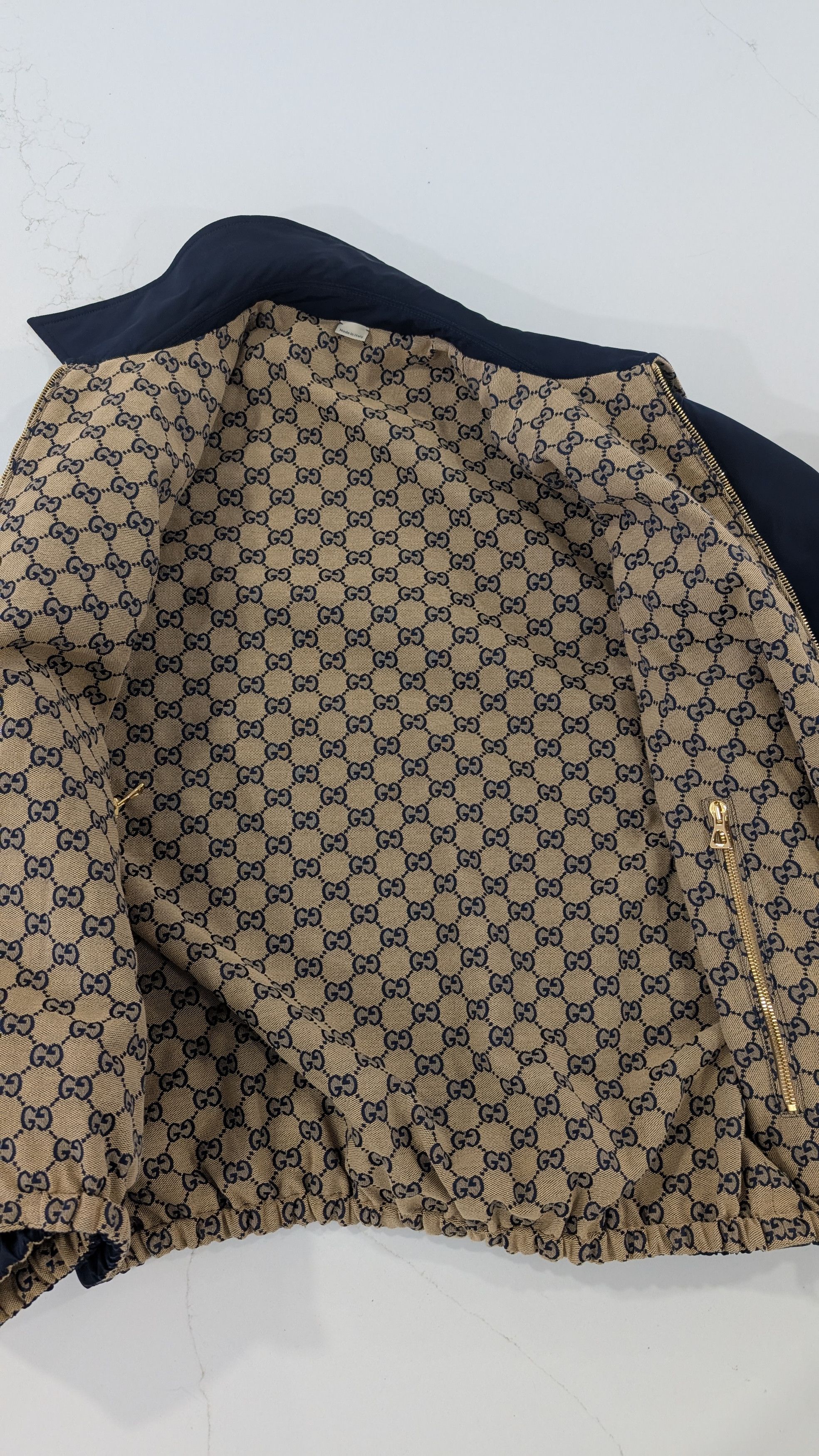 Gucci GUCCI Reversible GG Monogram Jacket Blue Beige Size US S / EU 44-46 / 1 - 16 Thumbnail