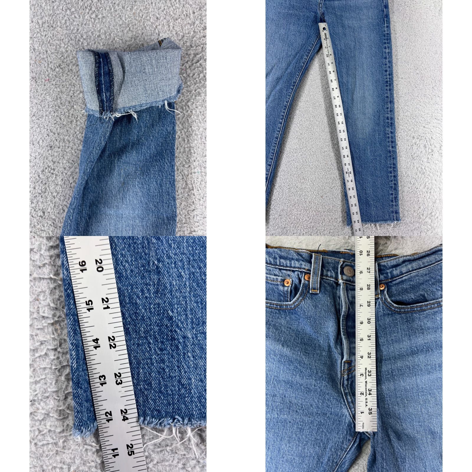Levi's Levi's Jeans Adult 25 Blue Denim Button Fly Straight 5-Pocket Cotton Regular Medium Size US 26 / EU 42 - 8 Thumbnail