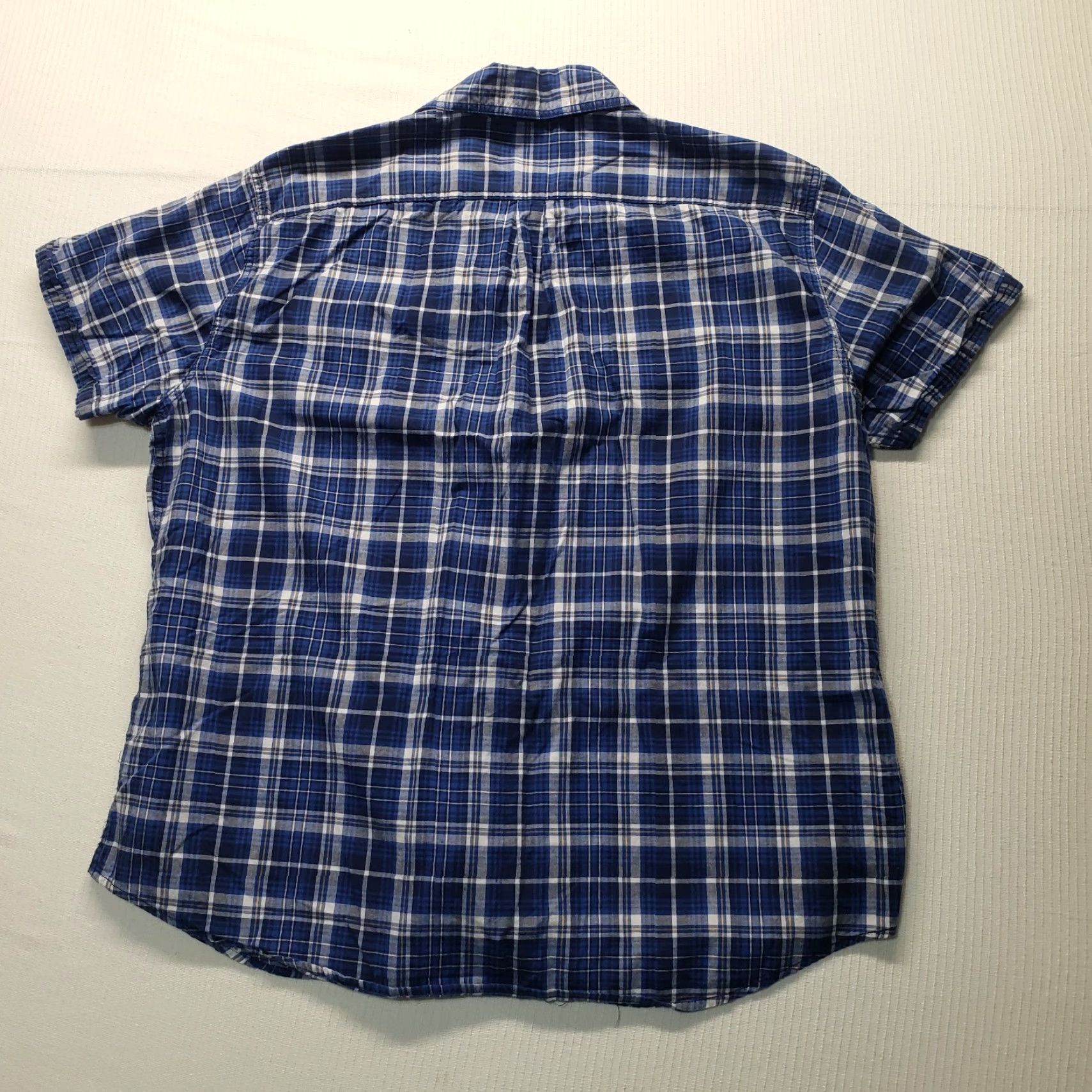 Mossimo Mossimo Shirt Button-Up Plaid Blue Short Sleeve Pockets 2XL Men's Size 2XL Adult Casual Modern Vintage No N/A Size US XXL / EU 58 / 5 - 7 Thumbnail