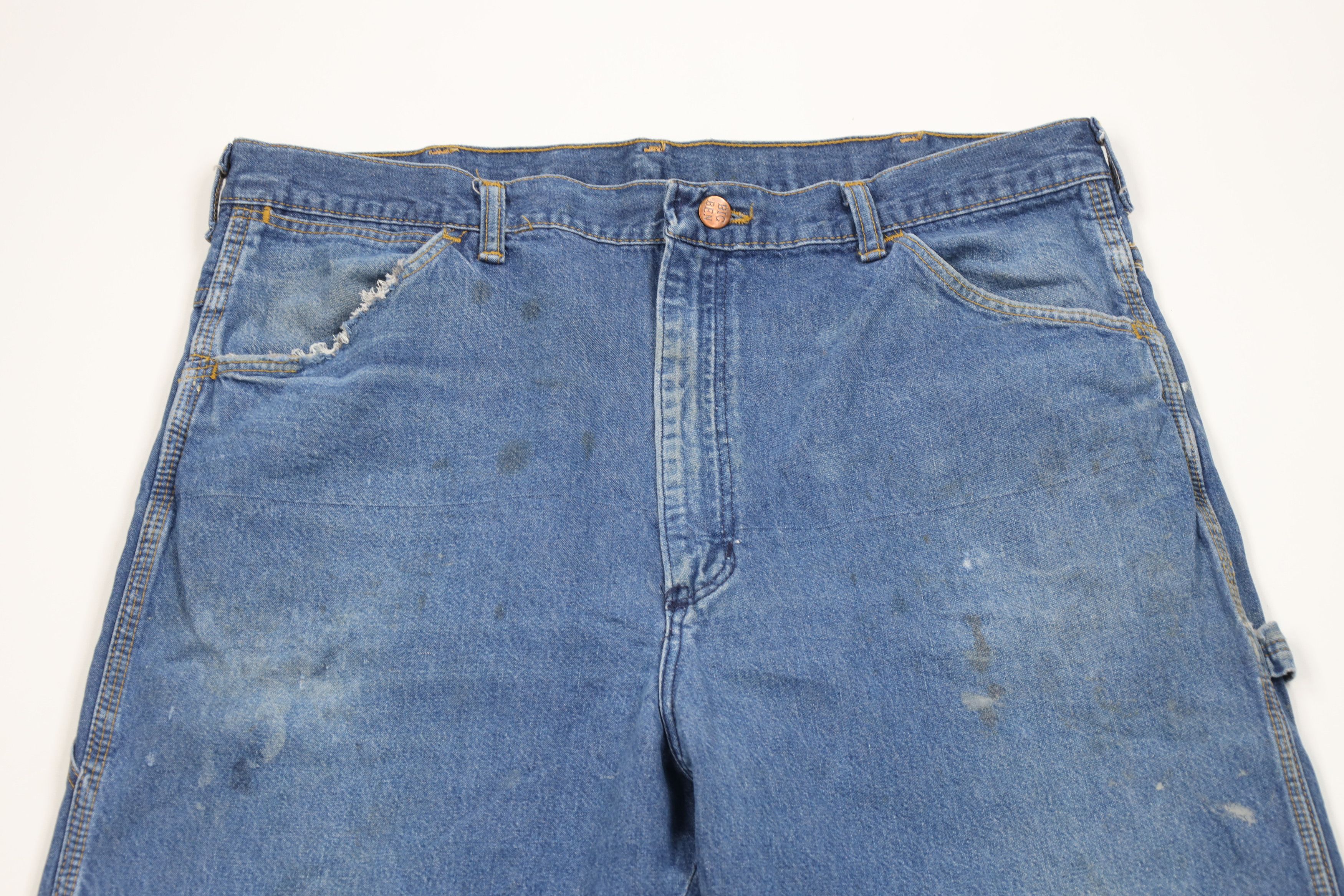 Vintage Vintage 70s Streetwear Wide Leg Dungaree Denim Jeans USA Size US 36 / EU 52 - 2 Thumbnail