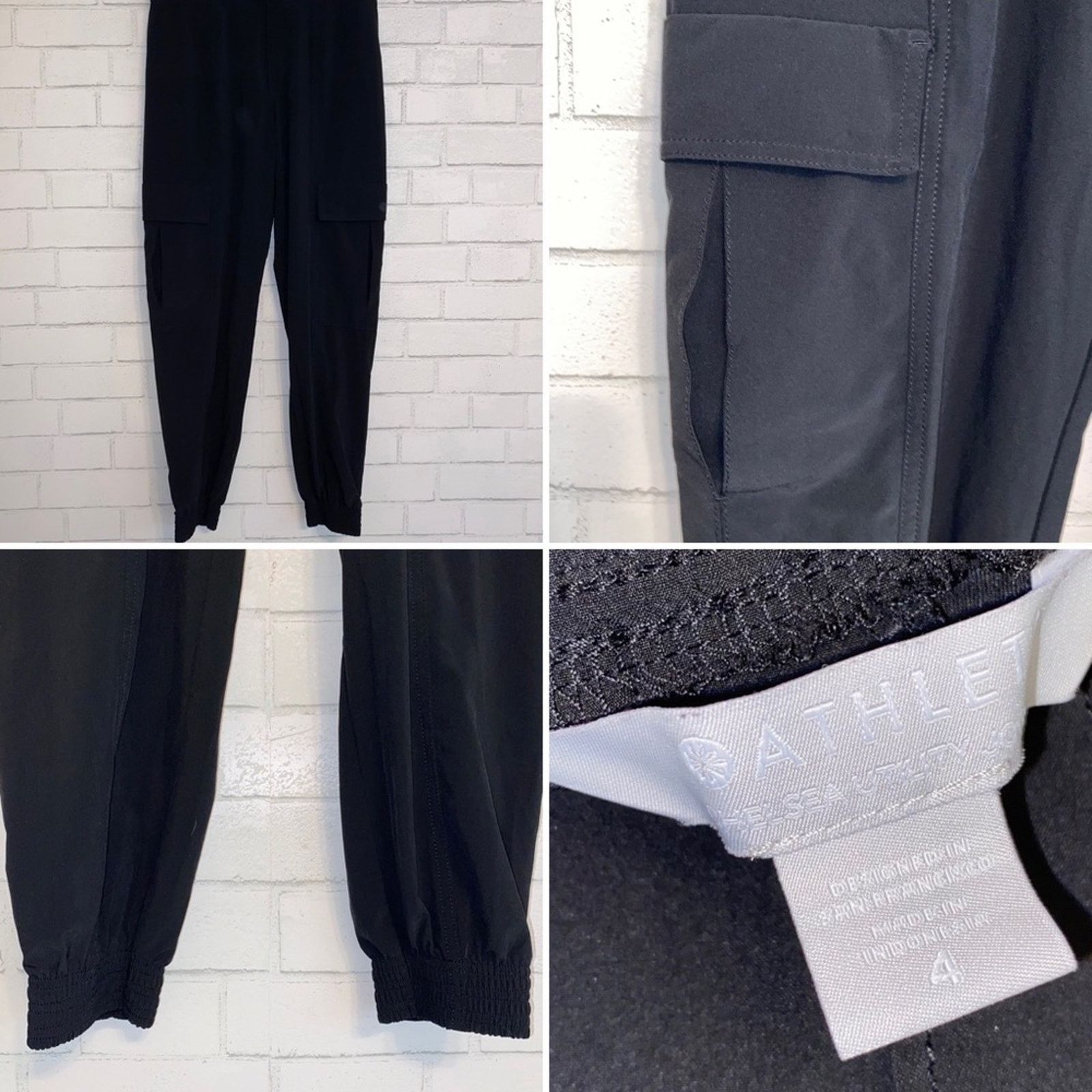 Athleta ATHLETA $98 Chelsea Utility Cargo Jogger Black Sz 4 EUC Size 27" / US 4 / IT 40 - 2 Thumbnail