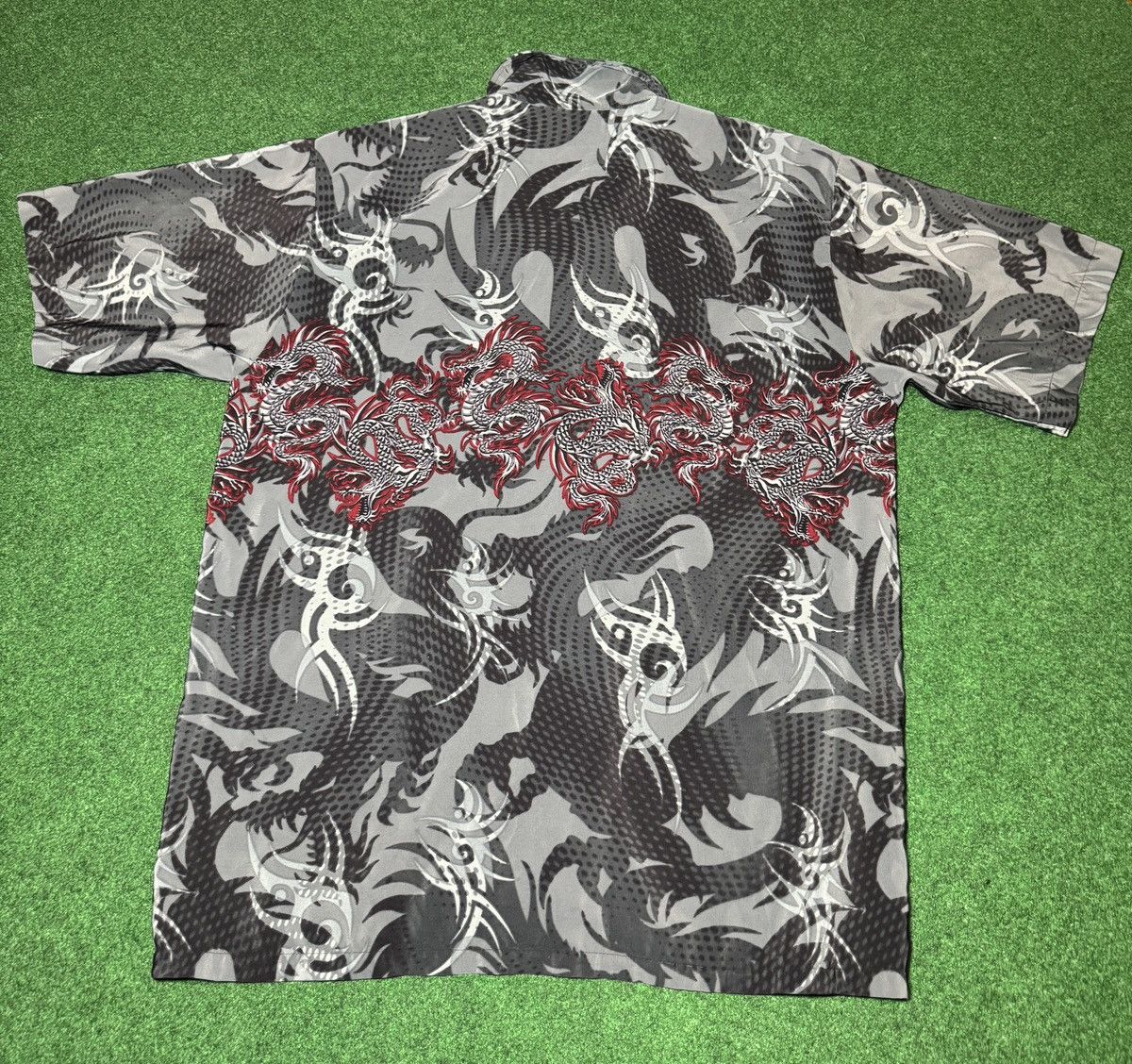JNCO Y2K C Two Jnco Tribal Dragon Print Mens XL Button Up Shirt Size US XL / EU 56 / 4 - 4 Thumbnail
