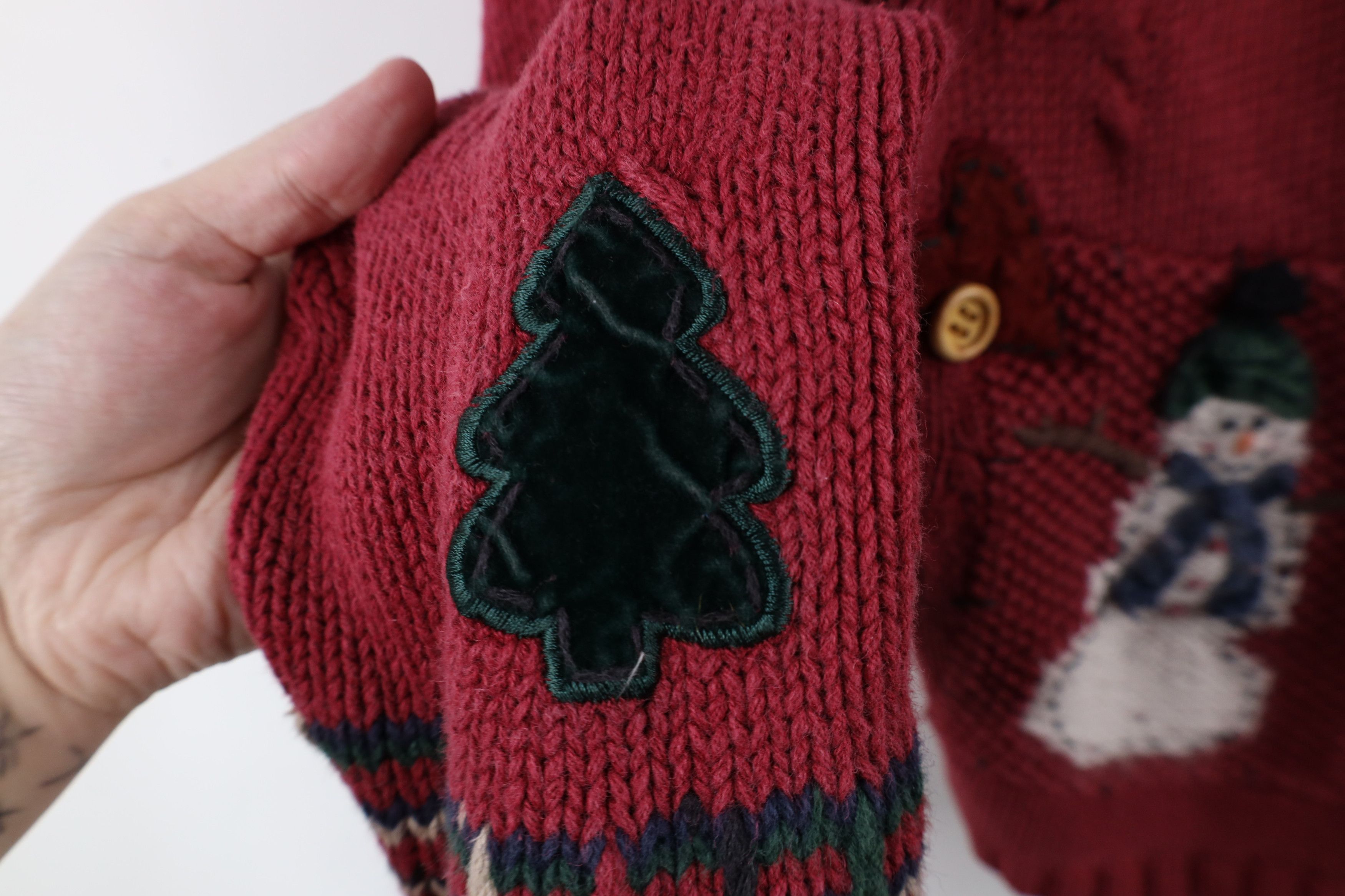 Vintage Vintage 90s Streetwear Snowman Ribbed Knit Cardigan Sweater Size S / US 4 / IT 40 - 7 Thumbnail