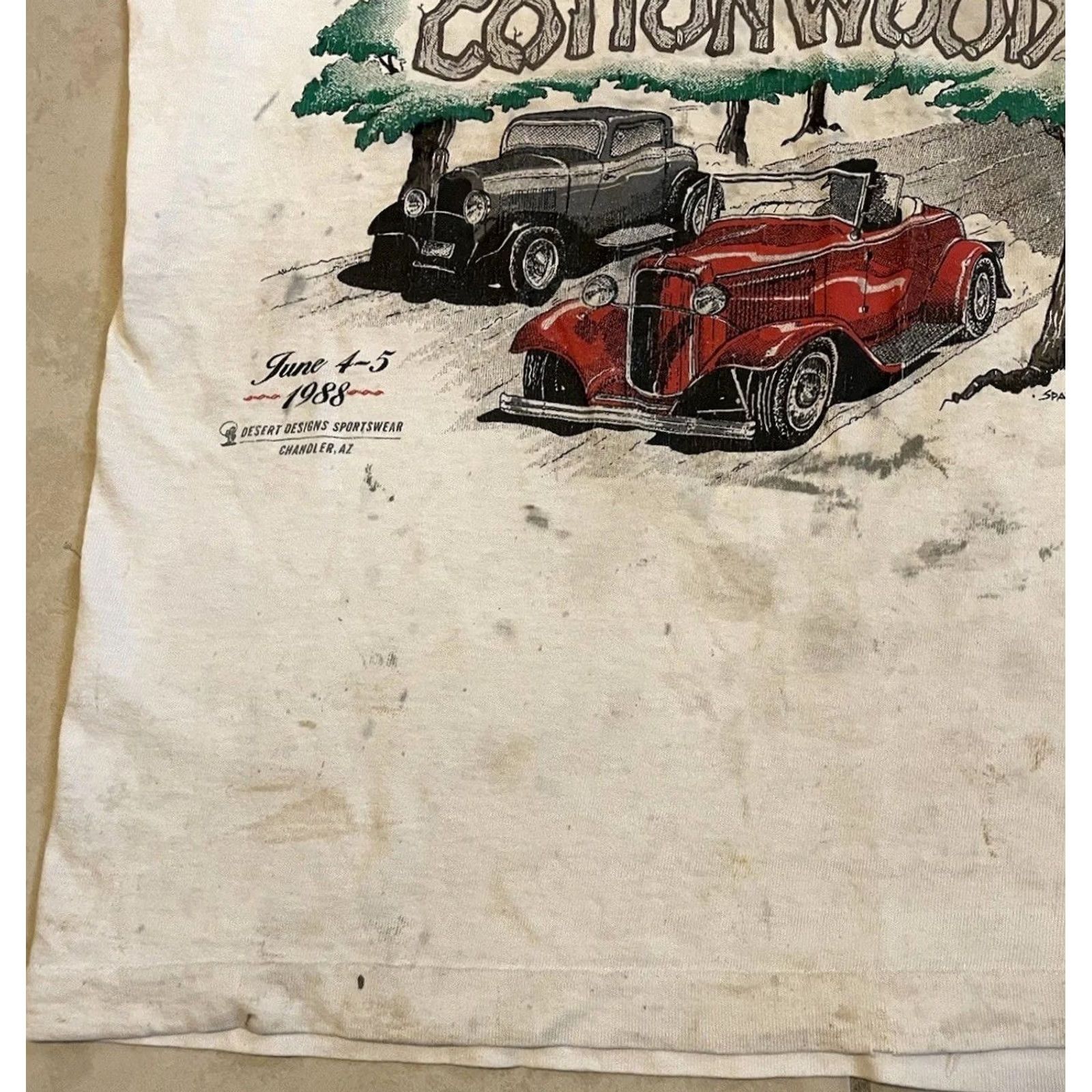 Vintage VINTAGE 80s Arizona Hot Rod Thrashed Faded Distressed Tank Top S White, Single Stitch, Men, T-Shirt, Sleeveless, Small, Cars, Biker, Punk, Grunge Size US S / EU 44-46 / 1 - 6 Thumbnail