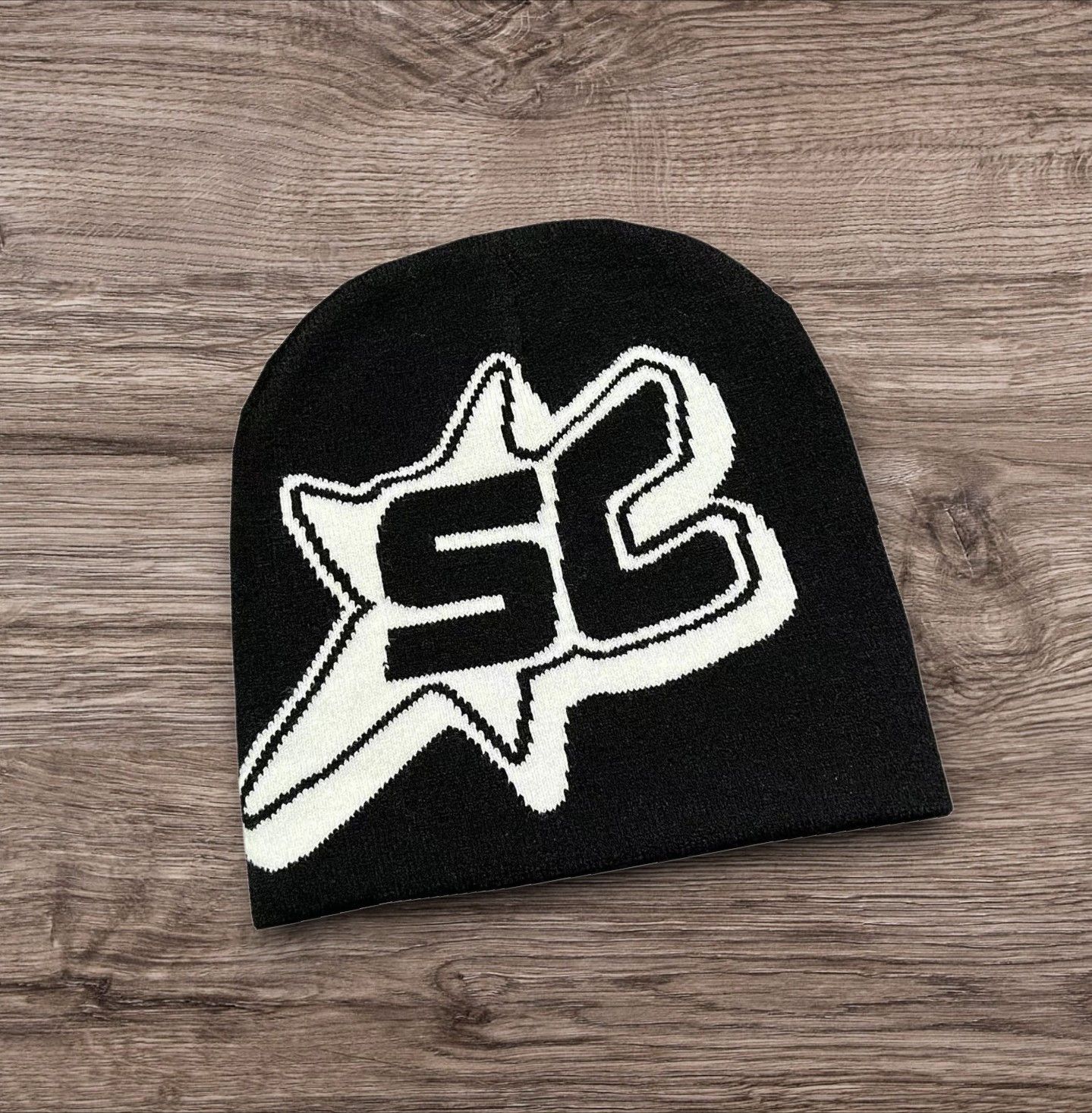 The Unbranded Brand Y2K Skater ALT Grunge Logo Beanie | Opium Punk Black Hat Size ONE SIZE - 1 Preview