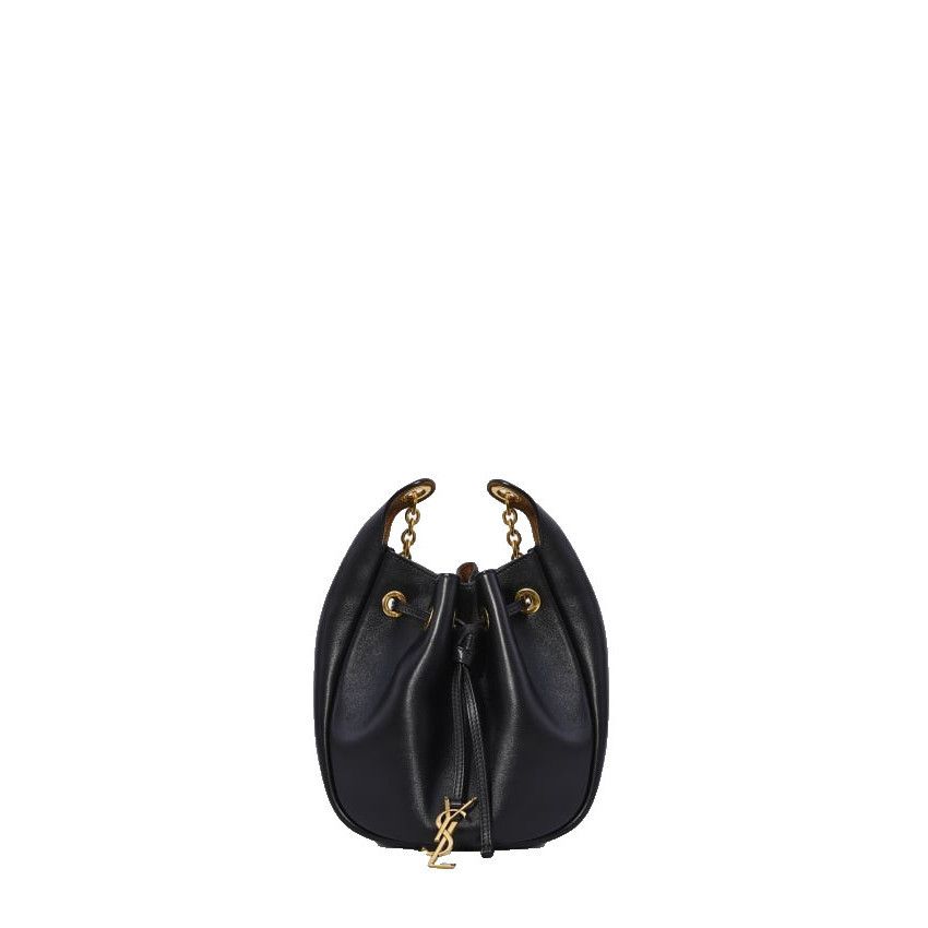 Saint Laurent Paris SAINT LAURENT Supple Black Leather Bucket Bag New & Authenti Size ONE SIZE - 1 Thumbnail