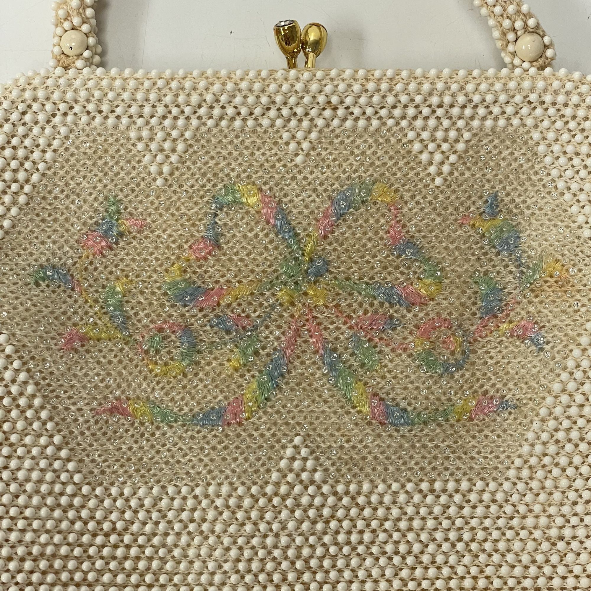 Other Vtg Lumured PETITE BEAD HandBag Evening COCKTAIL Purse Size ONE SIZE - 2 Thumbnail