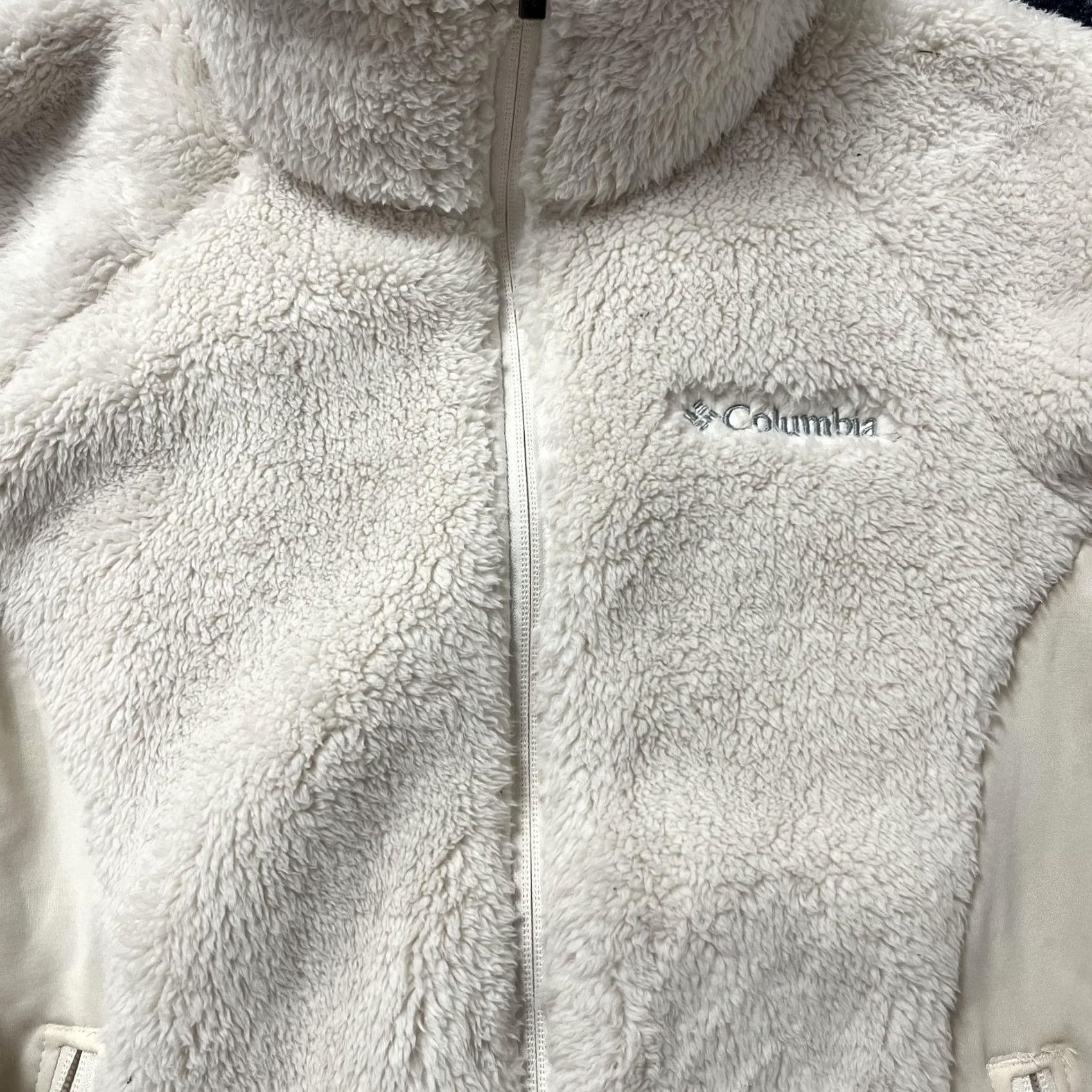Vintage Columbia Jacket Womens Small White Sherpa Fleece Full Zip Stand Collar Cozy Size S / US 4 / IT 40 - 2 Thumbnail