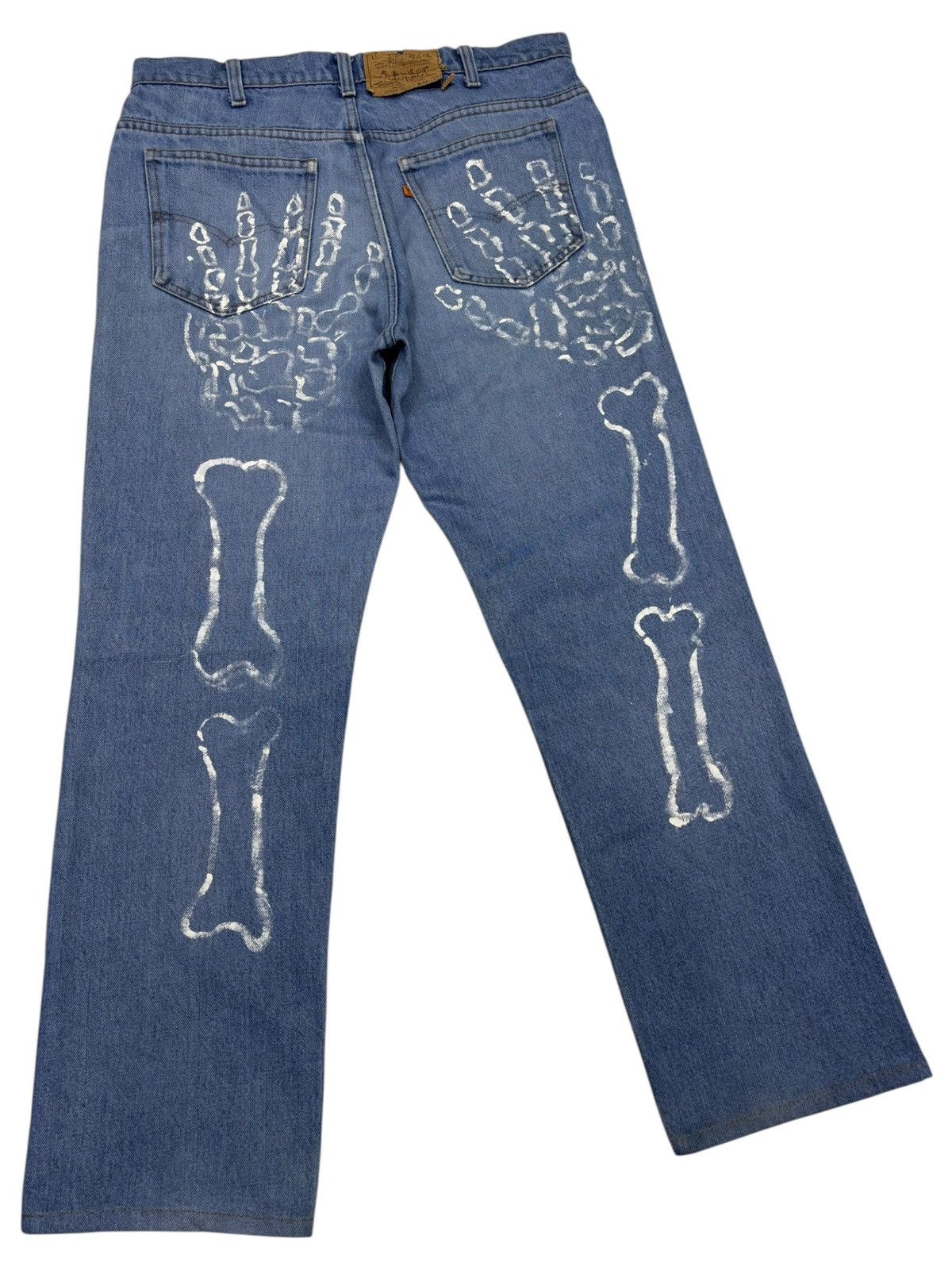 Kapital RARE VINTAGE LEVIS 505 ORANGE TAB HAND PAINTED BAGGY JEANS Size US 34 / EU 50 - 3 Thumbnail