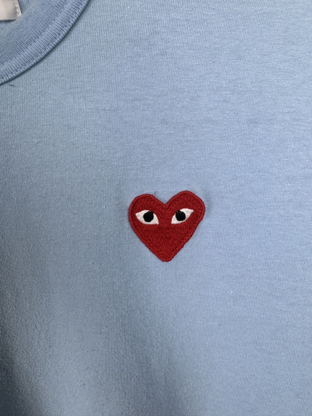 Comme des Garcons PLAY COMME des GARCONS PLAY Red Heart Blue Mens Cotton Tee Japan Size US M / EU 48-50 / 2 - 8 Thumbnail