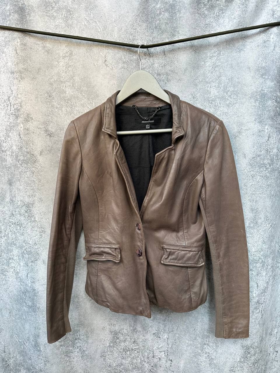 Leather × Muubaa × Vintage Muubaa Futura Leather Jacket in Steel Grey Avant-Garde Size M / US 6-8 / IT 42-44 - 1 Thumbnail