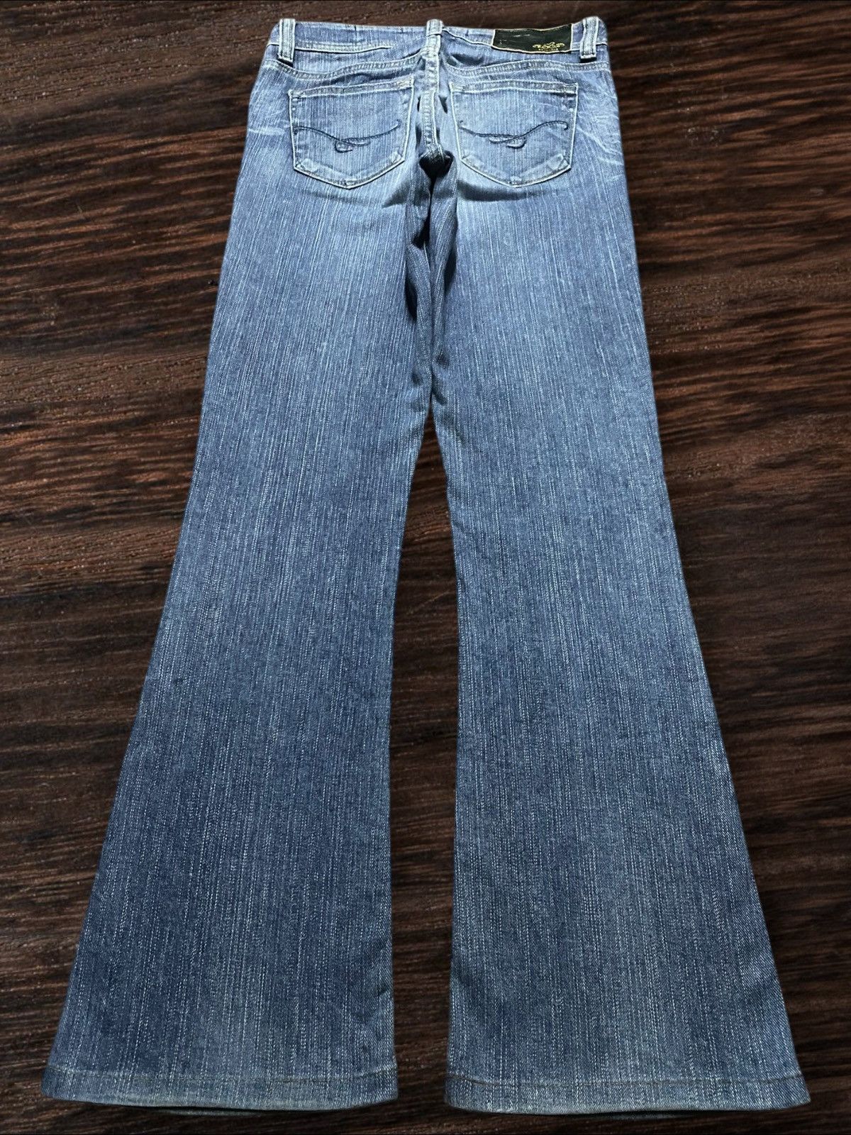 Japanese Brand Vintage Edwin Something Faded Wash Distressed Flare Jeans Size US 28 / EU 44 - 2 Thumbnail