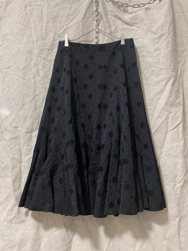 Comme des Garcons Comme des Garcons size M Polka Dot Dark Water Wave Skirt L Size 23" - 3 Thumbnail