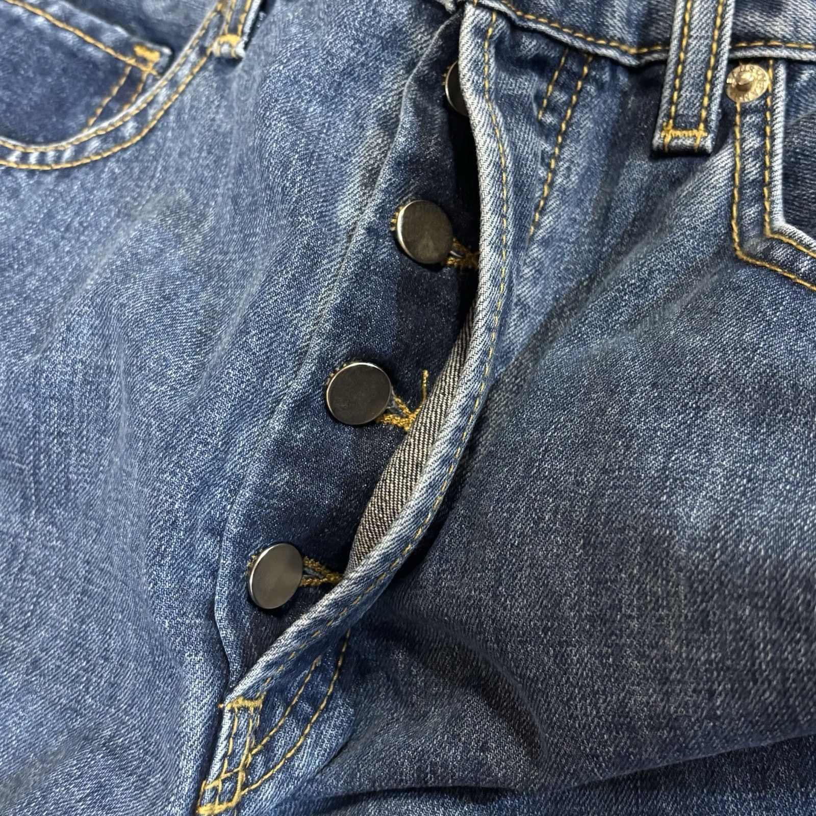 ETICA Etica Relaxed Button Fly Wide Leg Jeans Blue W's 29 [33x33] Size 33" - 9 Thumbnail