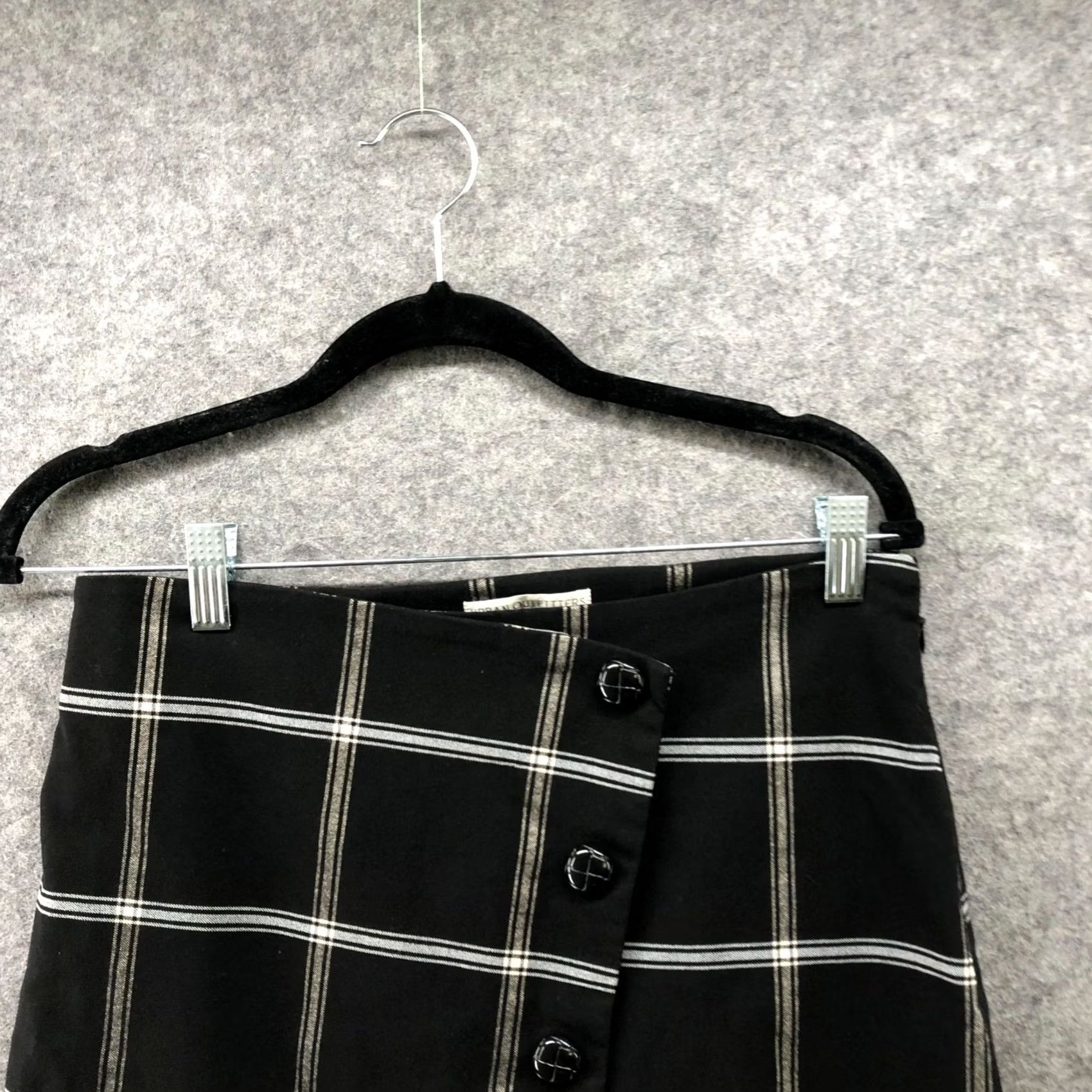 Urban Outfitters Urban Outfitters Plaid Mini Skirt Womens M Black White Grid Button Front Wrap Skirt Vintage No Short Preppy Mens Womens Girls Boys Size 32" / US 10 / IT 46 - 3 Thumbnail