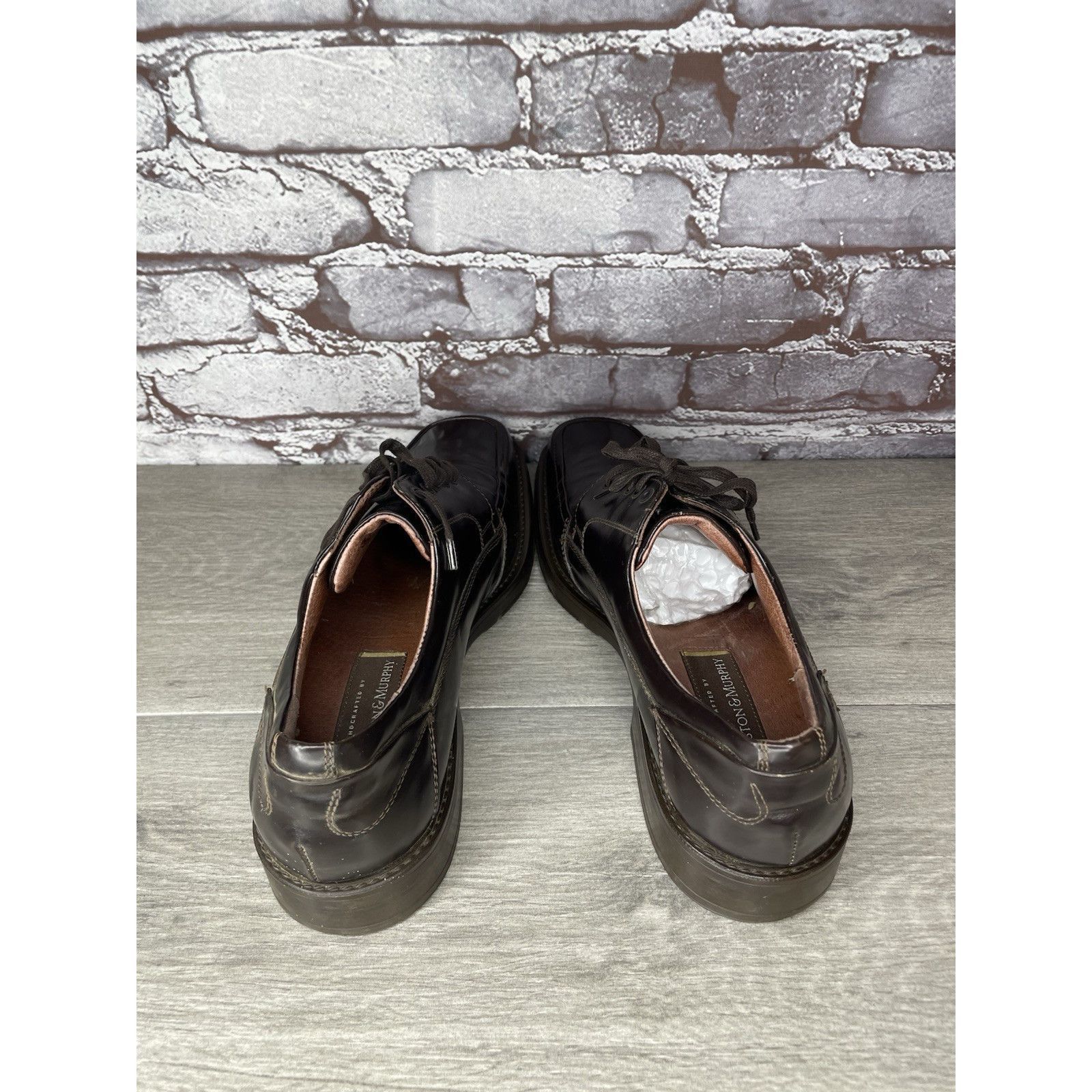Johnston & Murphy Johnston & Murphy Handcrafted Italy Brown Square Oxfords Sho Size US 9.5 / EU 42-43 - 4 Thumbnail