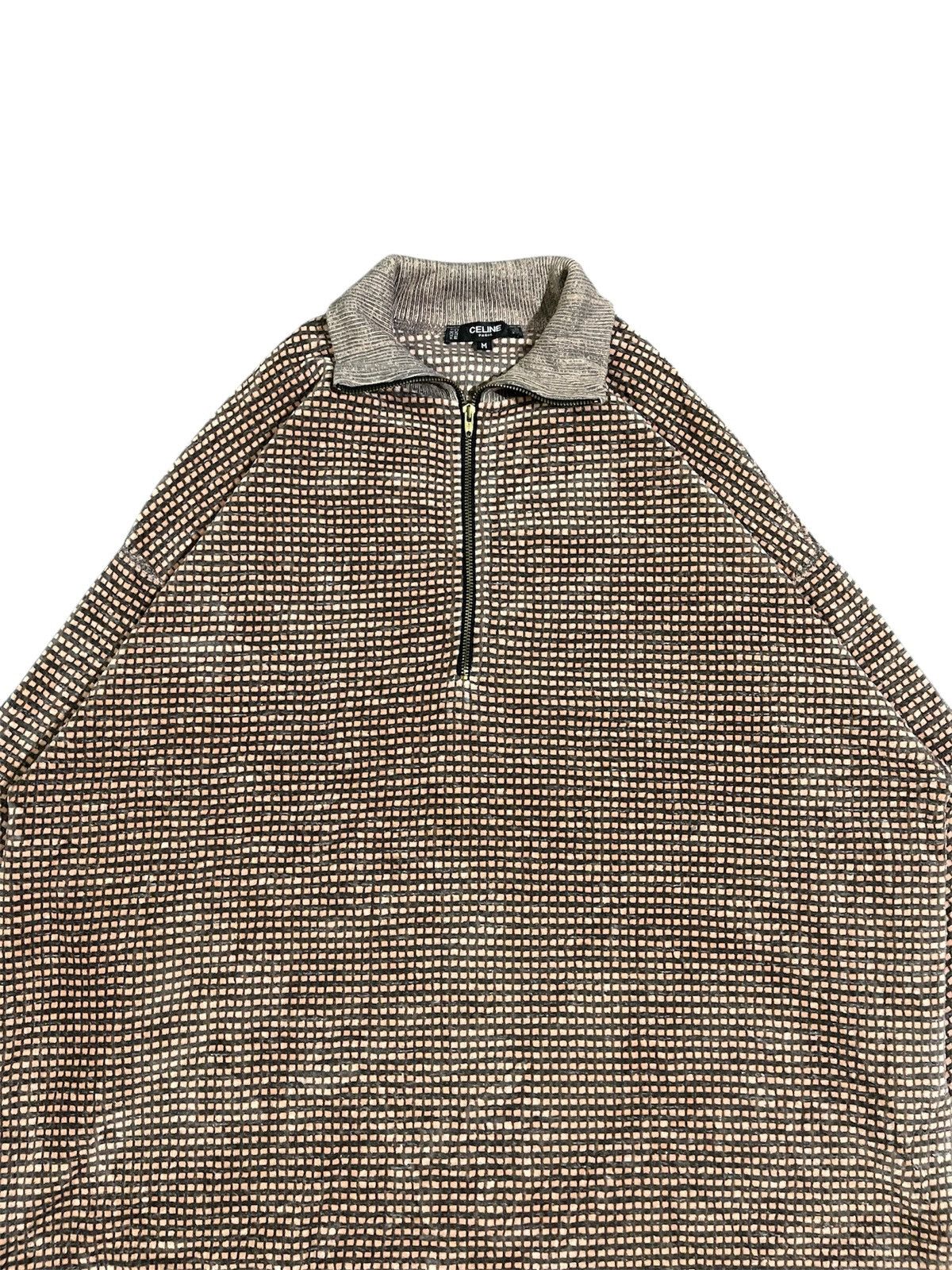 Celine Vintage 80s Celine Halfzip Brown Velvet Sweater Size US L / EU 52-54 / 3 - 3 Thumbnail