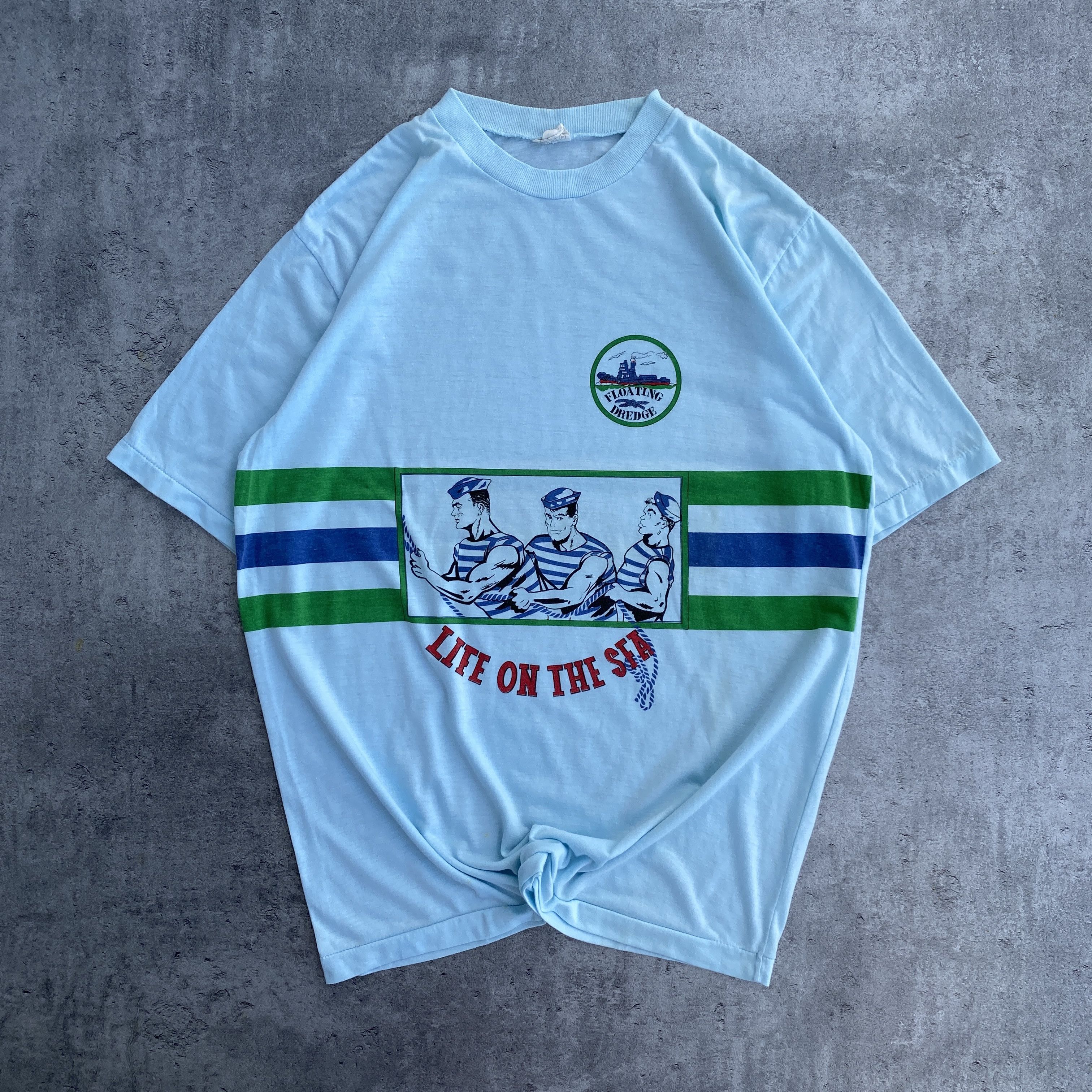 Vintage 80s-90s single stitch blue sea t-shirt - XL Size US XL / EU 56 / 4 - 1 Thumbnail