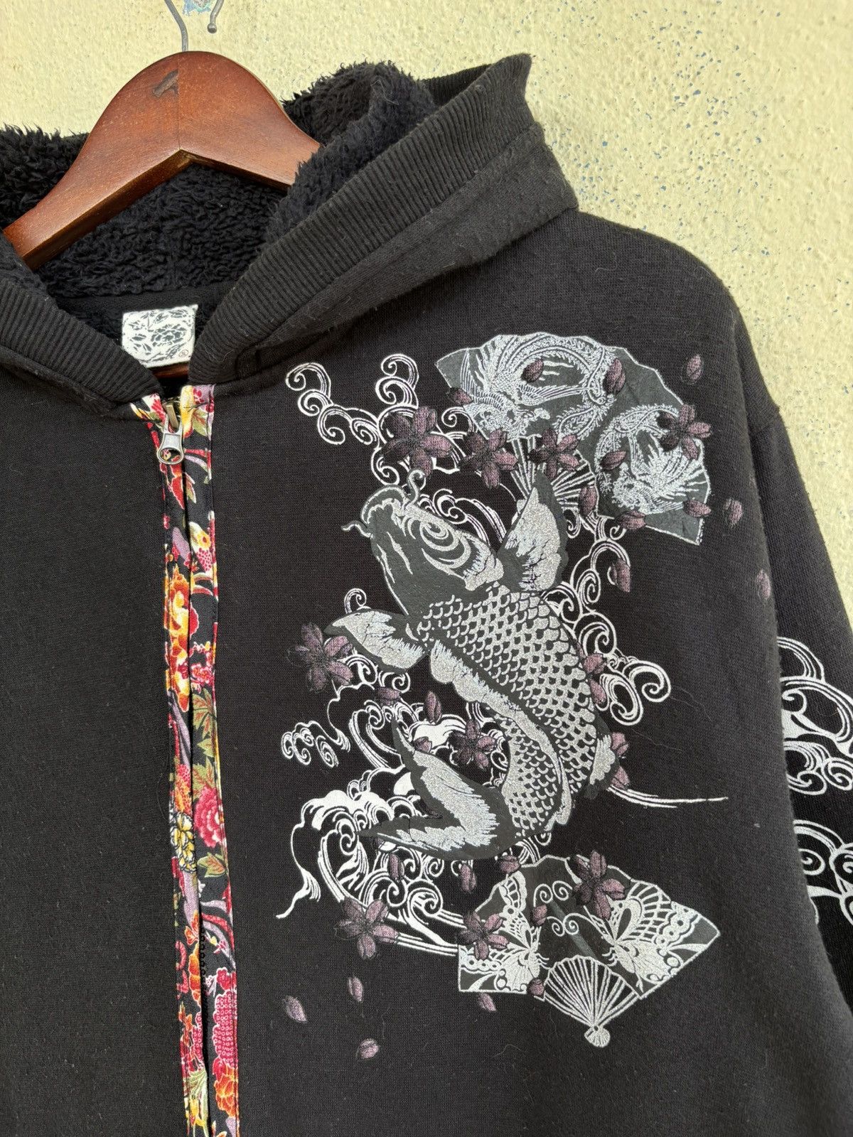 Japanese Brand Koi Fish Zip Up Fleece Lining Hoodie Size US XL / EU 56 / 4 - 4 Thumbnail