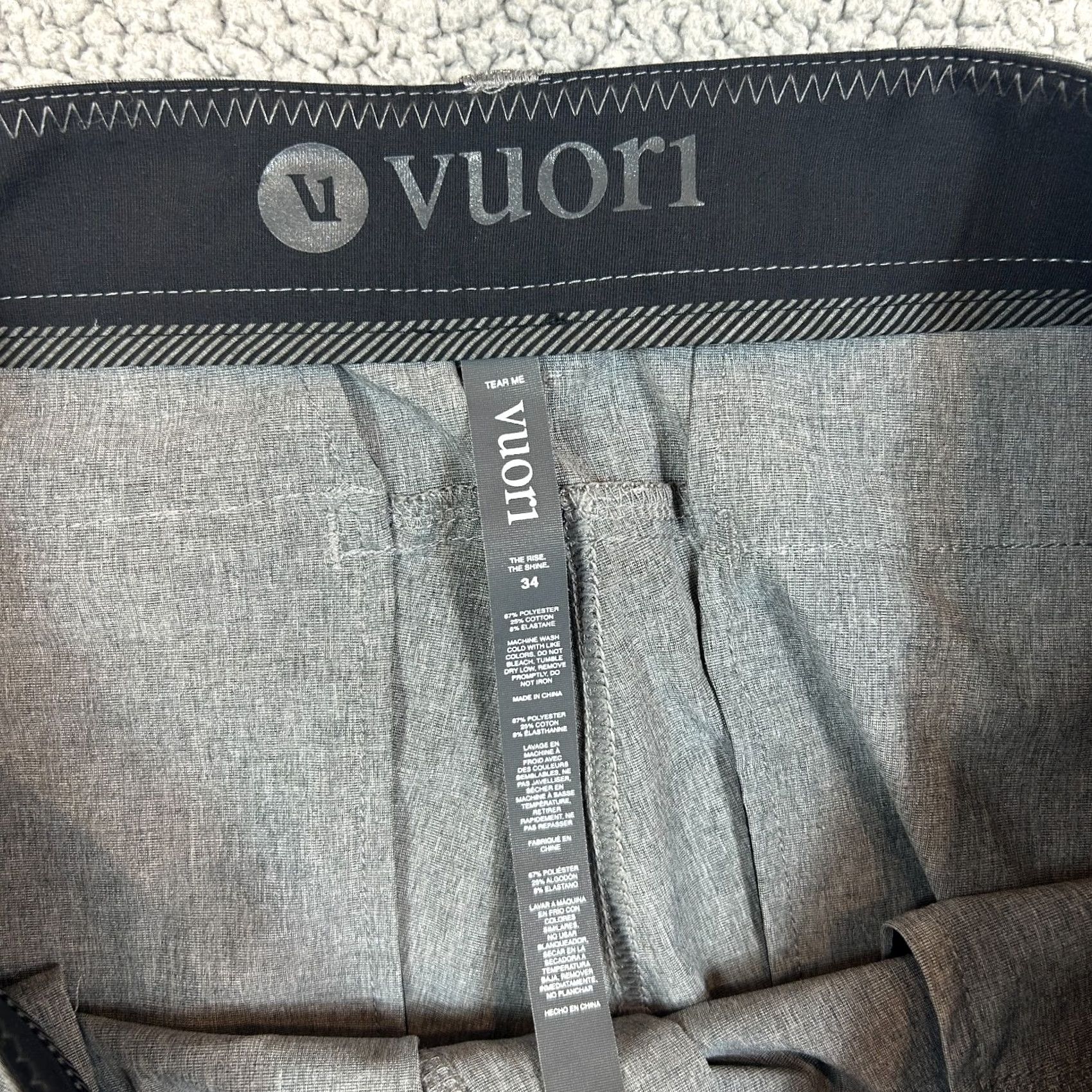 Vuori Vuori Meta Pant Performance Stretch Slim Fit 5-Pocket Gray Mens Size 34 x 31 Size US 34 / EU 50 - 3 Thumbnail