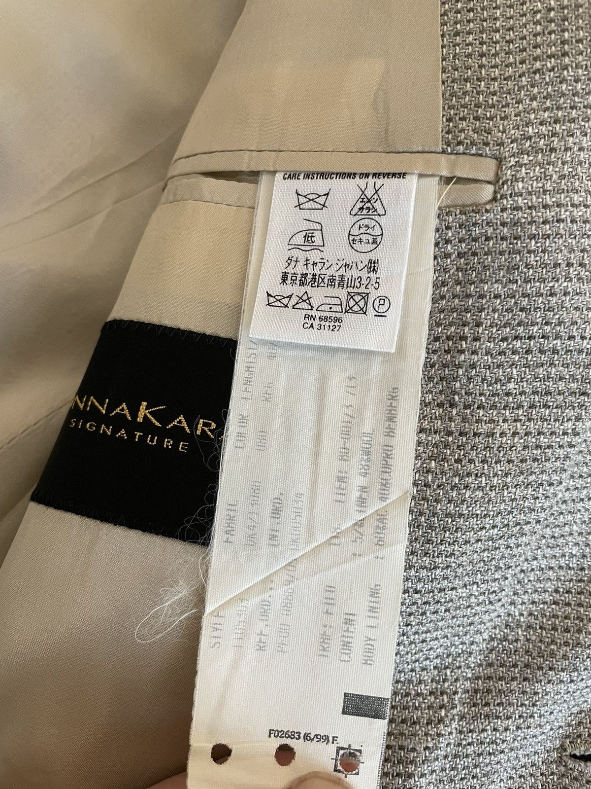 Donna Karan × Vintage Textured Linen & Wool Tweed Jacket Size 40R - 4 Thumbnail