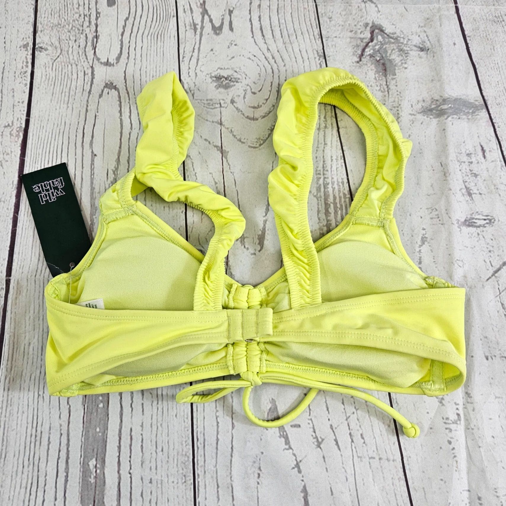 Vintage VINTAGE? no. Wild Fable Bikini Top S Womens Neon Yellow — Bikini Top Womens S Yellow Neon Wild Fable Swim Top Size S / US 4 / IT 40 - 2 Thumbnail