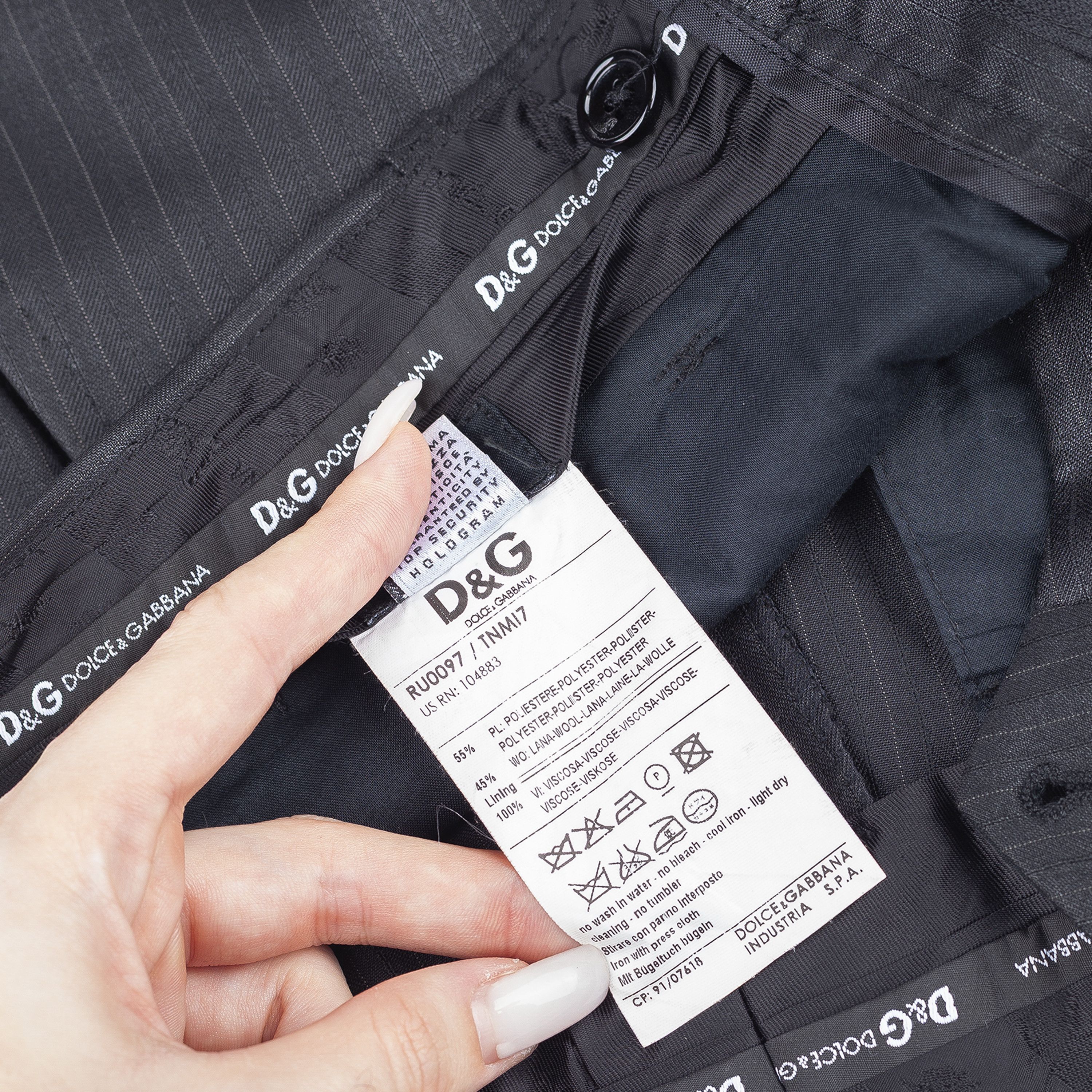 Dolce & Gabbana Dolce & Gabbana Men’s Dark Gray Pinstripe Suit Set Size 46R - 13 Thumbnail