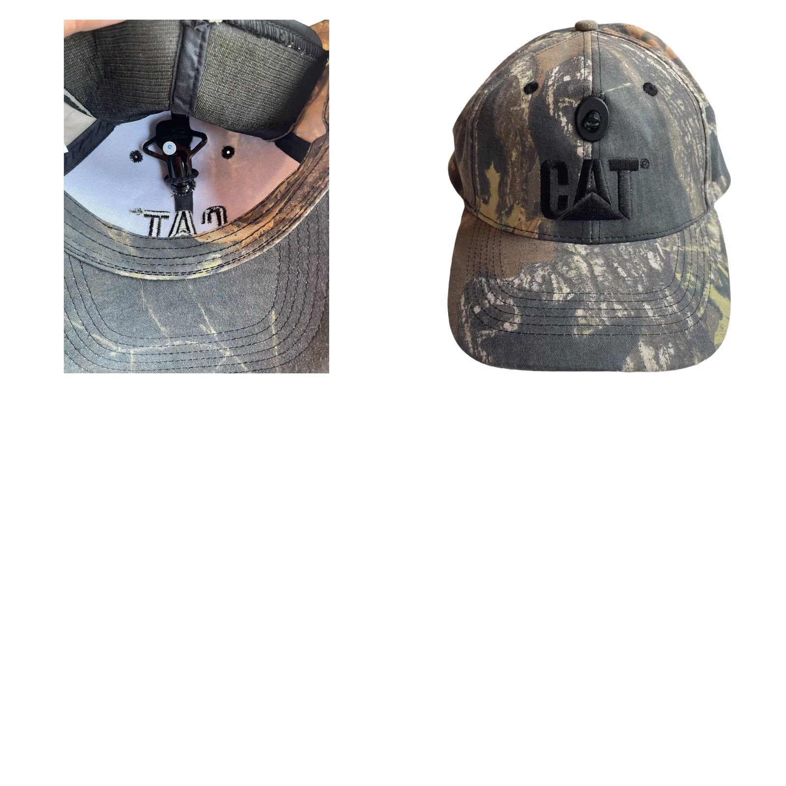 Vintage VINTAGE Catapillar Rare Baseball Hat Cap W/Built In Flashlight Green Camouflaged Men's Size ONE SIZE - 10 Thumbnail