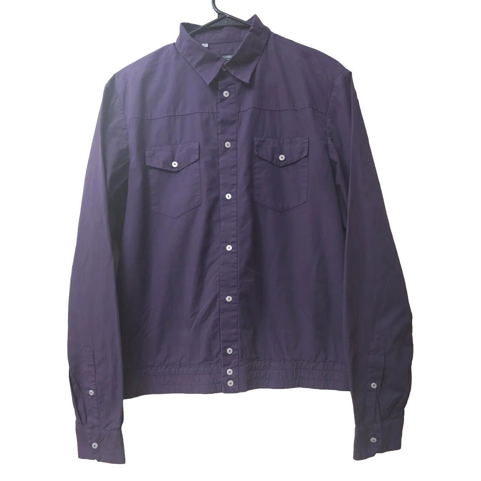 Dolce & Gabbana Dolce & Gabbana Men's Purple 100% Cotton Shirt Made in Italy Size US XXS / EU 40 - 1 Thumbnail