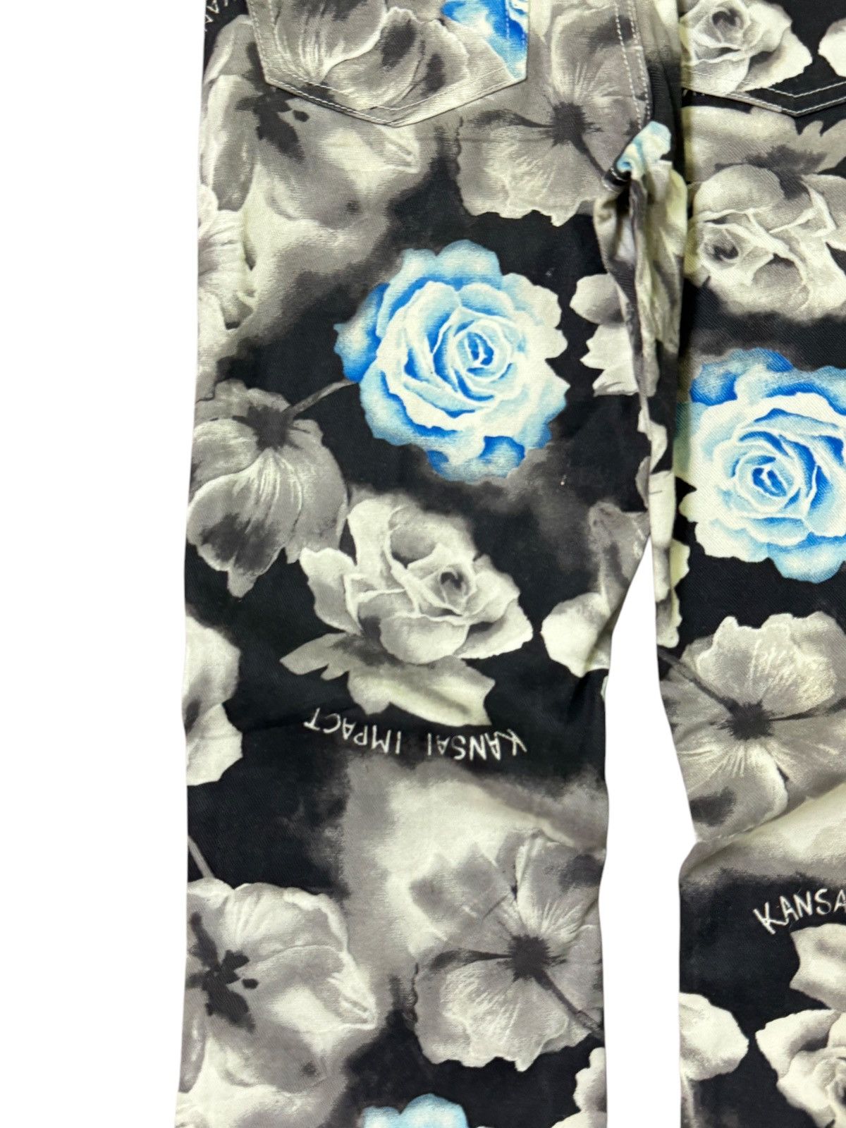 Japanese Brand FLARED KANSAI IMPACT FLOWER FULL PRINTED BOOT CUT PANT Size 24" / US 00 / IT 34 - 14 Thumbnail