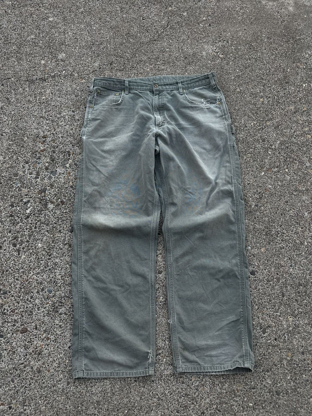 Carhartt × Vintage Olive Green Relax Fit Carharts Size US 38 / EU 54 - 2 Thumbnail