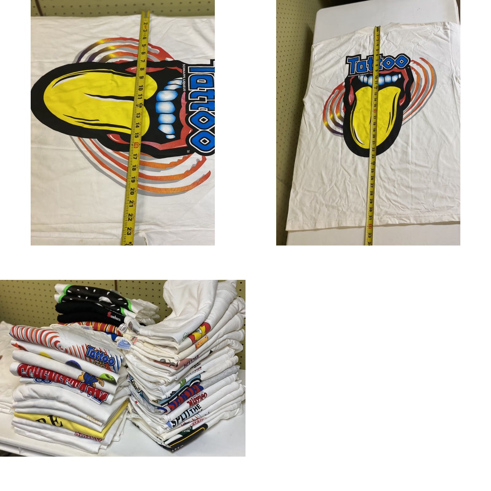 Doublet VINTAGE Alstyle Double Sided Shirt White XL NOS VTG SCHNAPPS Liqueur Tattoo Your Tongue Mens Shirt White XL Size US XL / EU 56 / 4 - 8 Thumbnail