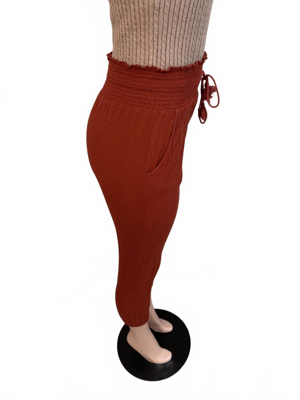 Other Kingston Grey Rust High Waist Smocked Waistband Pants. M Size 32" / US 10 / IT 46 - 6 Thumbnail