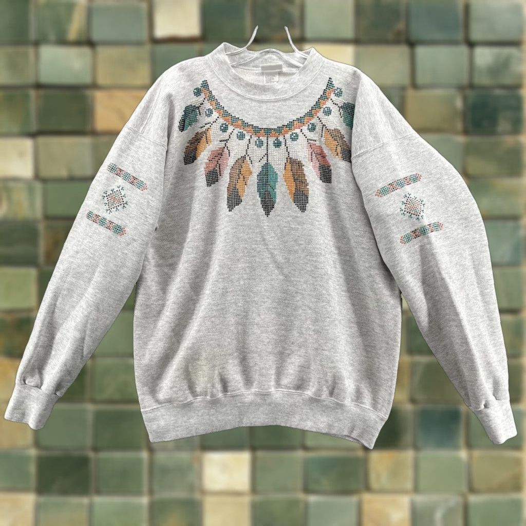 VINTAGE Pro Spirit Sweater Women's XL Boxy Aztec Southwestern Boho Streetwear