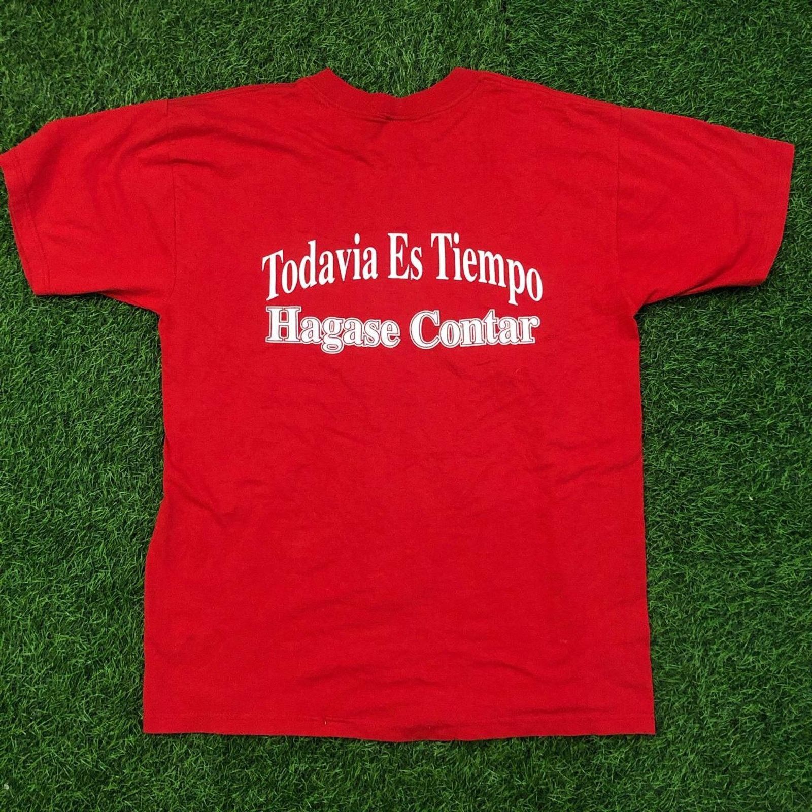 Fruit Of The Loom Men’s Red ‘Censo 2000 Hagase Contar’ Spanish Y2K Graphic Tee Size US L / EU 52-54 / 3 - 2 Thumbnail
