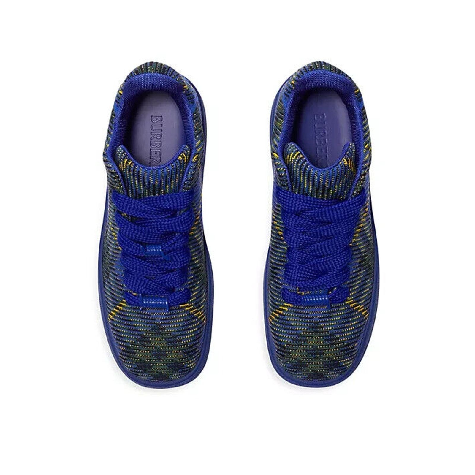 Burberry BURBERRY BOX NAVY BLUE CHECK CANVAS LOGO SNEAKERS 8 US 41 Size US 8 / EU 41 - 3 Thumbnail