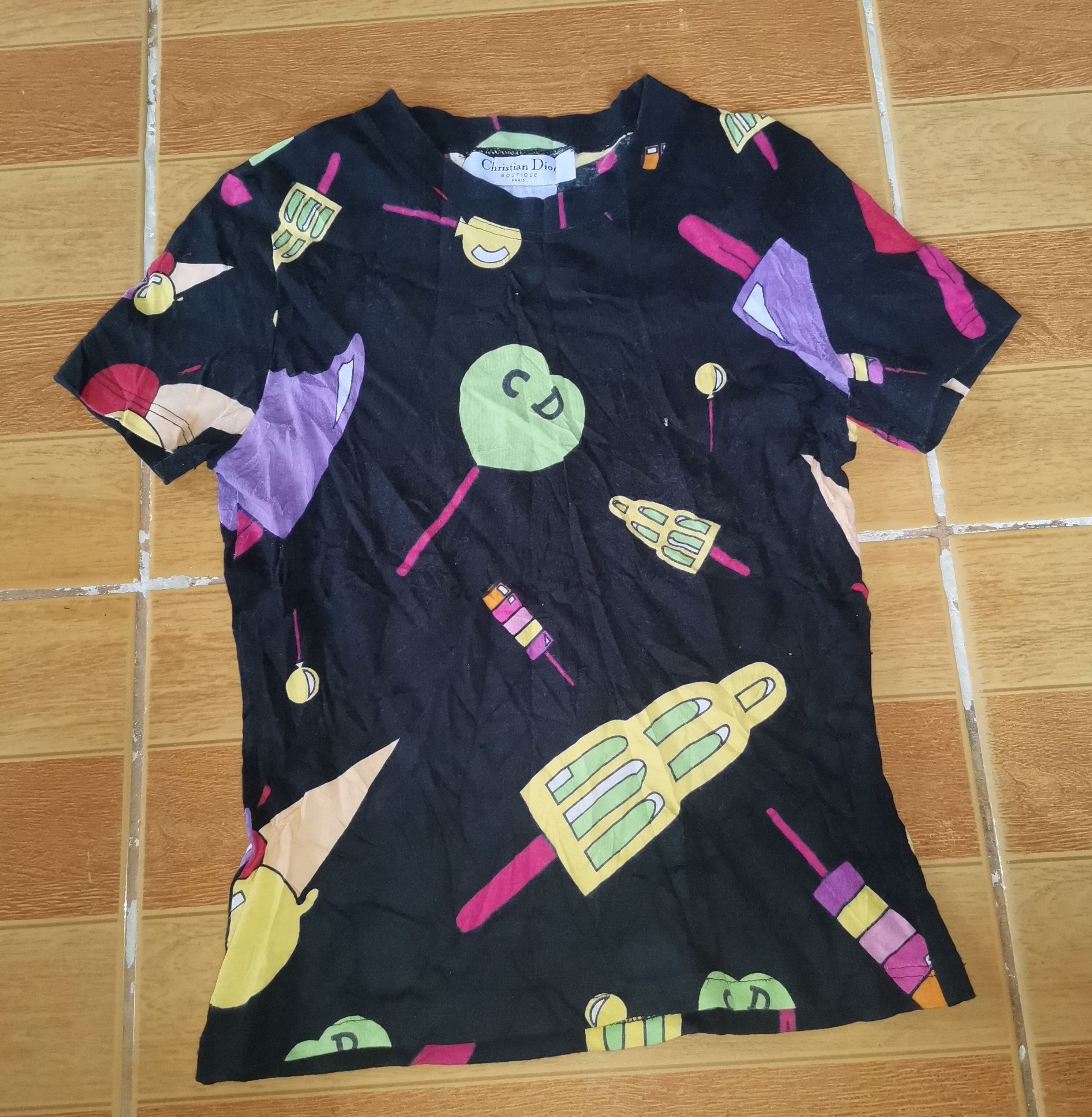 image of Christian Dior Monsieur Dior Graphic Tee / Ice-Cream Pint, Women's (Size Small)