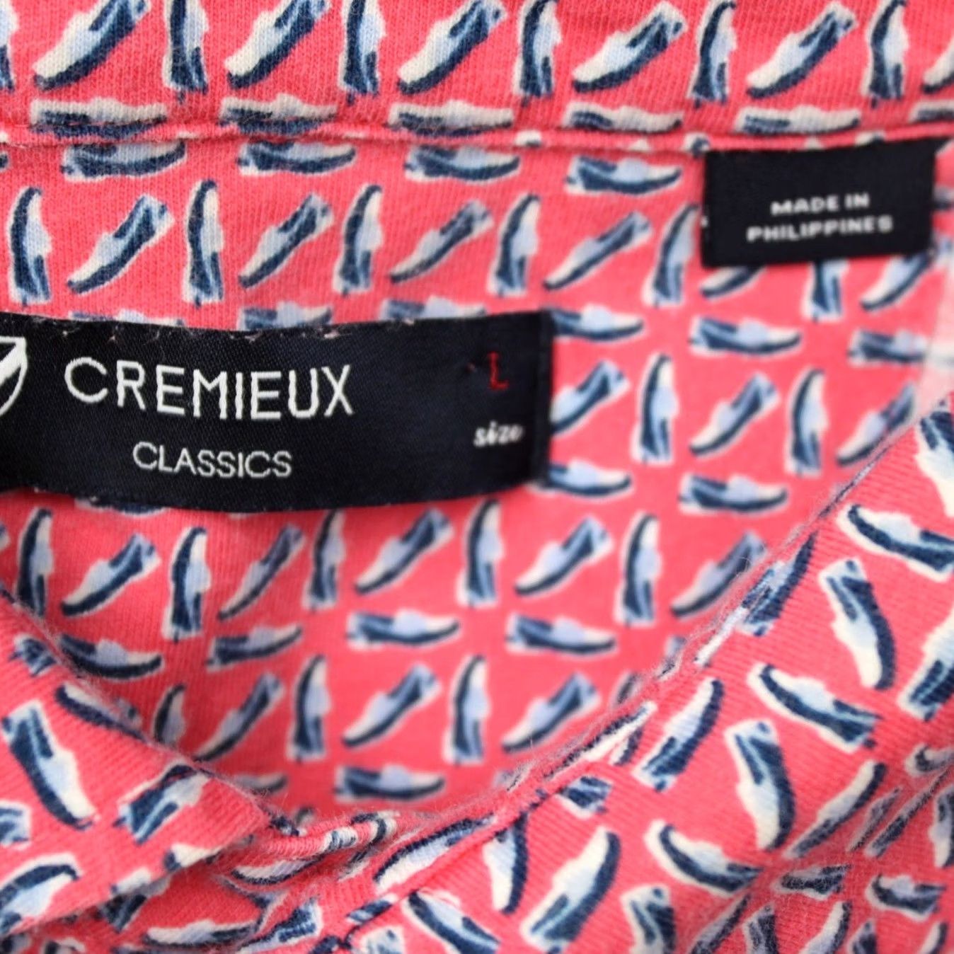 Cremieux Cremieux Classics Polo Shirt Mens Large Pink Graphic Print 100% Cotton S/S Casual Polo Shirt Mens Large Pink Graphic Print Shirt Size US L / EU 52-54 / 3 - 6 Thumbnail