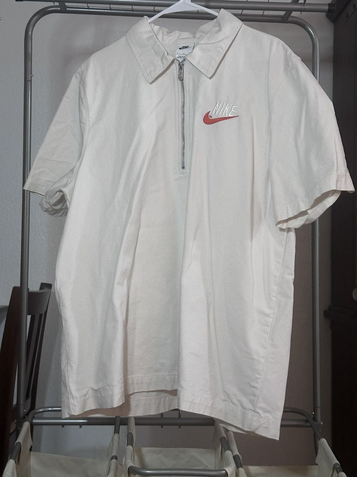 Nike Nike heavy burlap type material 1/4 zip short sleeve sz L Size US L / EU 52-54 / 3 - 1 Thumbnail