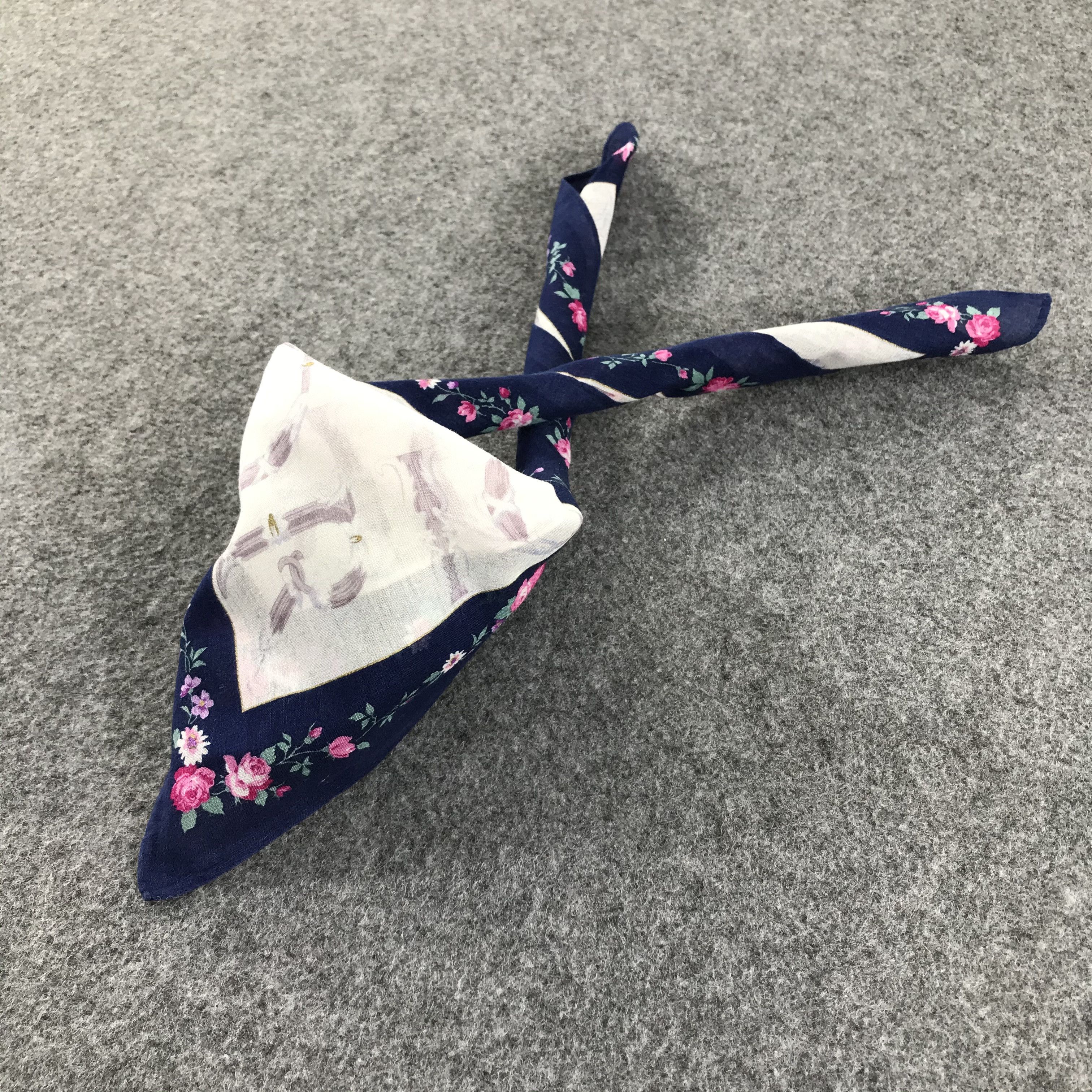 Christian Dior Monsieur Christian Dior Floral Handkerchief Neckerchief Bandana H190 Size ONE SIZE - 3 Thumbnail