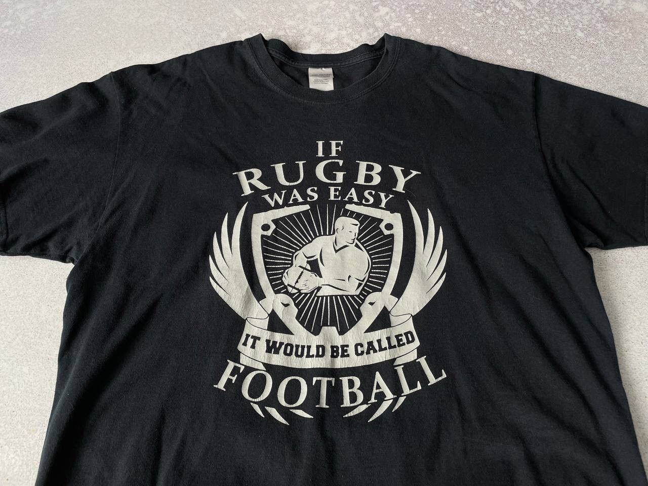 Vintage 90s If Rugby Was Easy It would be called Football T-shirt Size US XL / EU 56 / 4 - 2 Thumbnail