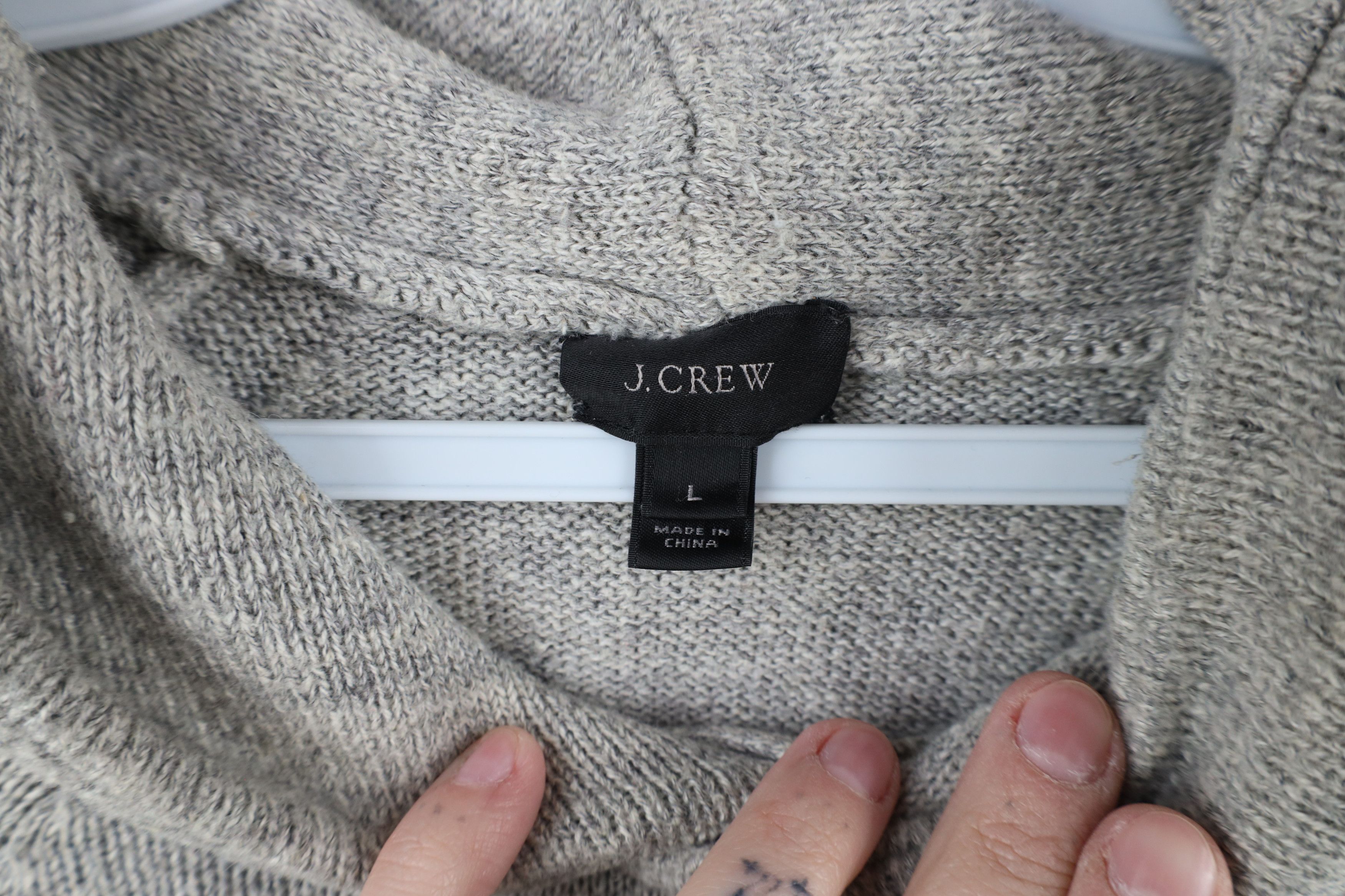 J.Crew × Vintage J Crew Blank Wool Blend Knit Hoodie Sweatshirt Heather Gray Size US L / EU 52-54 / 3 - 7 Thumbnail